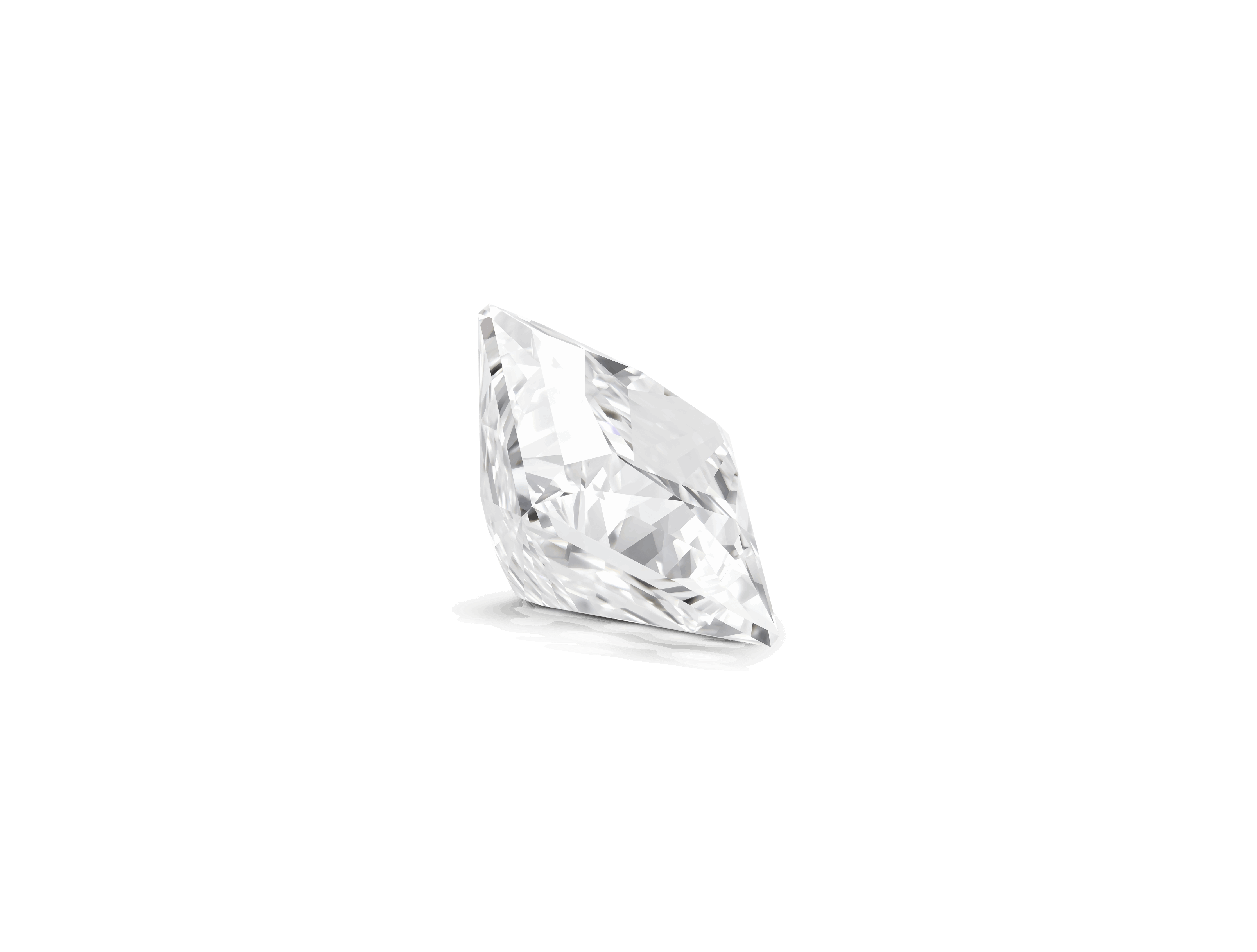 Side view of Lightbox Finest™ 3 carat princess cut diamond