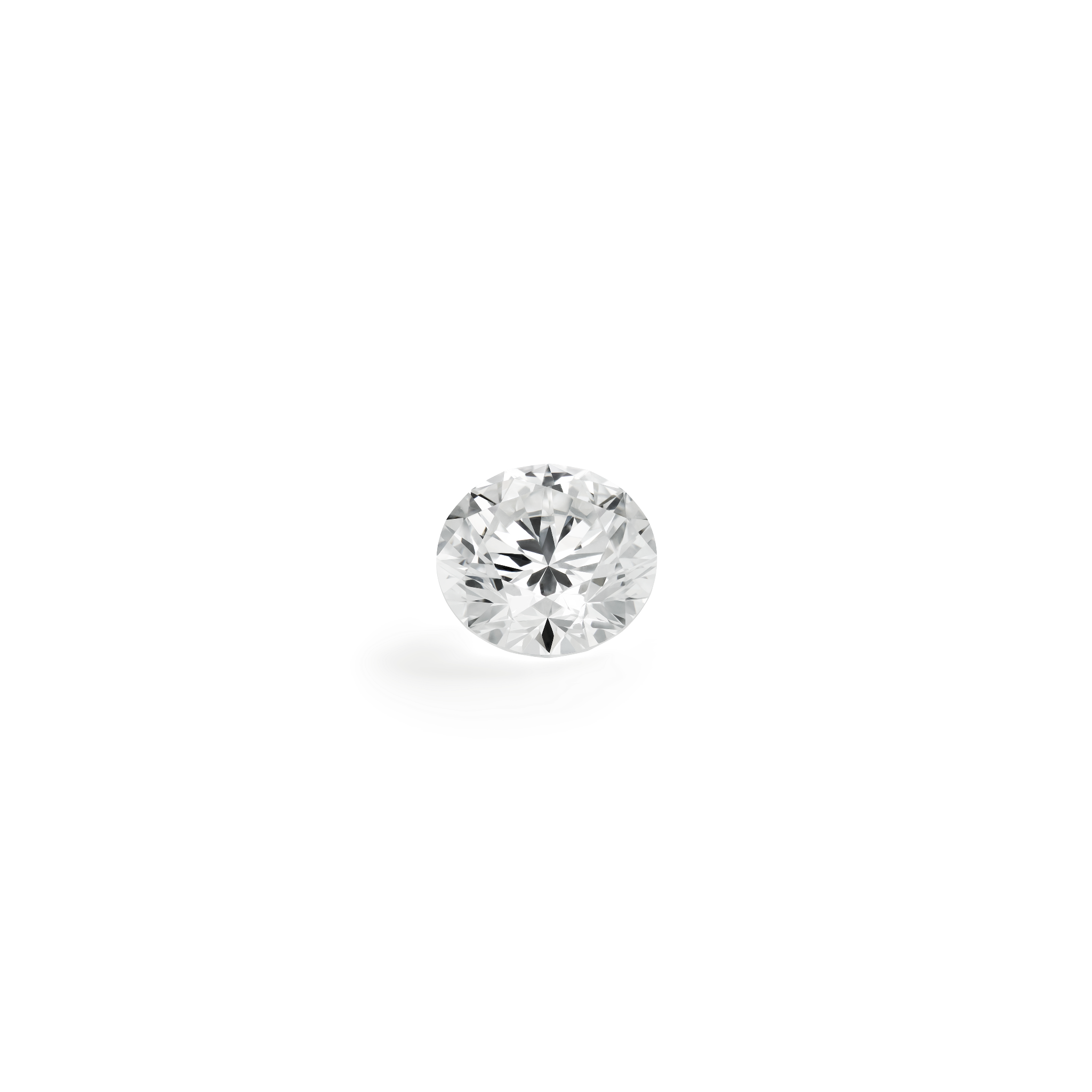 Front view of a 2.25 carat round  brilliant lab-grown diamond 