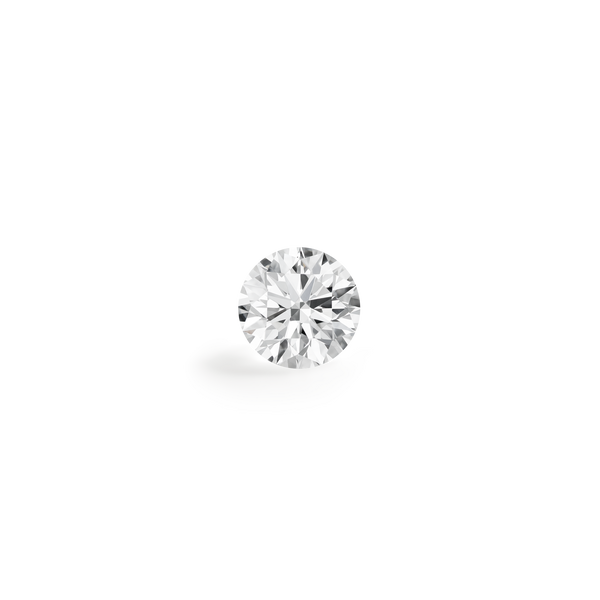 Top view of 2.5 carat round brilliant diamond