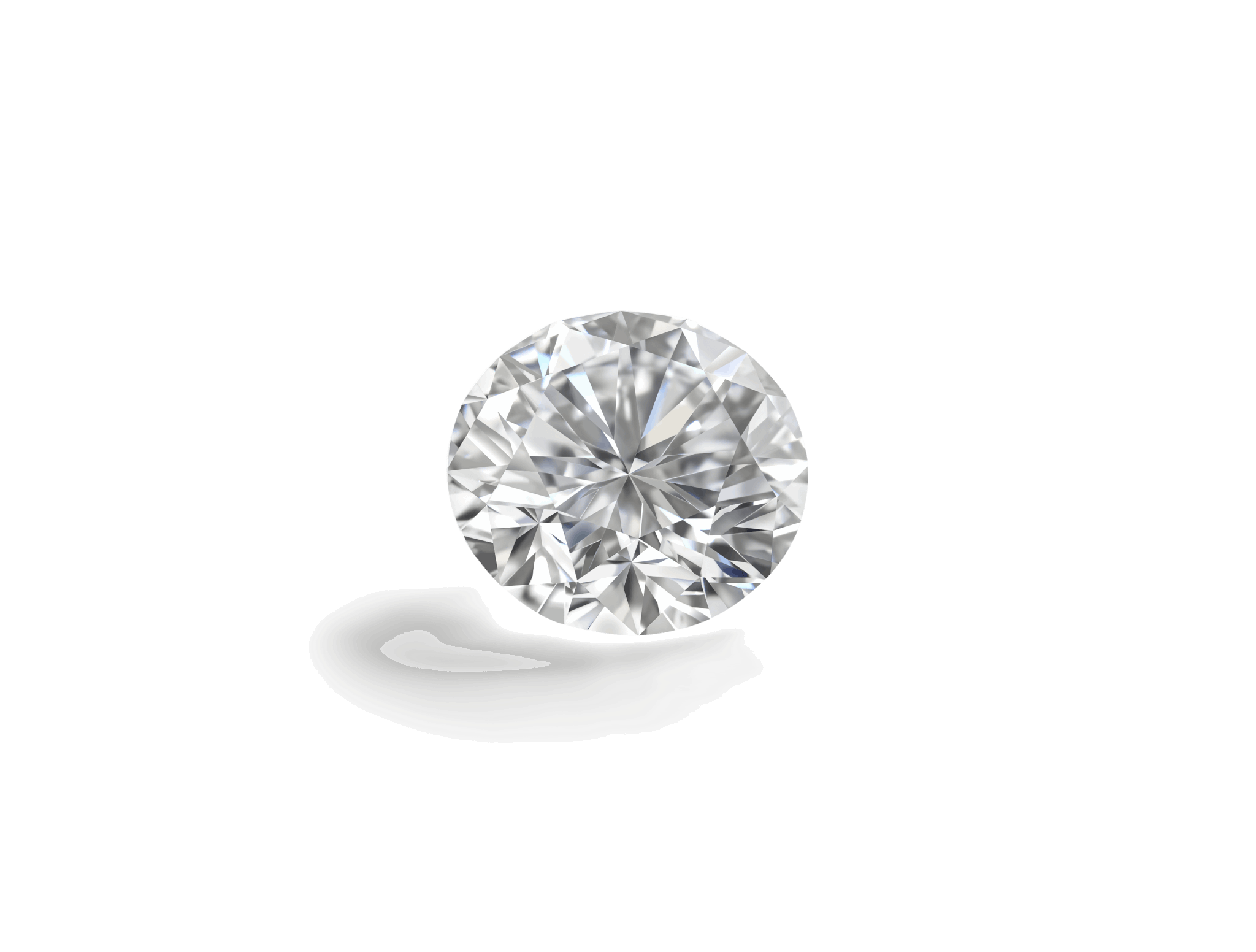 Front view of Lightbox Finest™ 2.5 carat round brilliant diamond