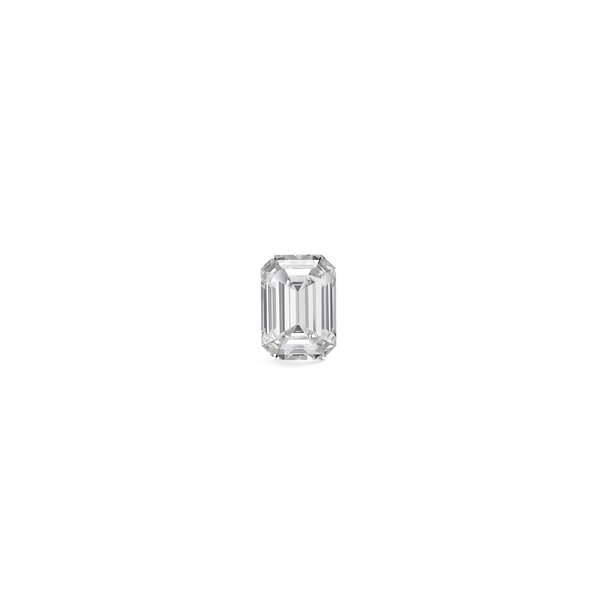 Top view of a 2 carat emerald cut lab-grown diamond