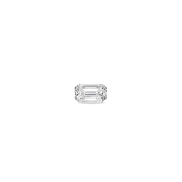 Side view of a 2 carat emerald cut lab-grown diamond