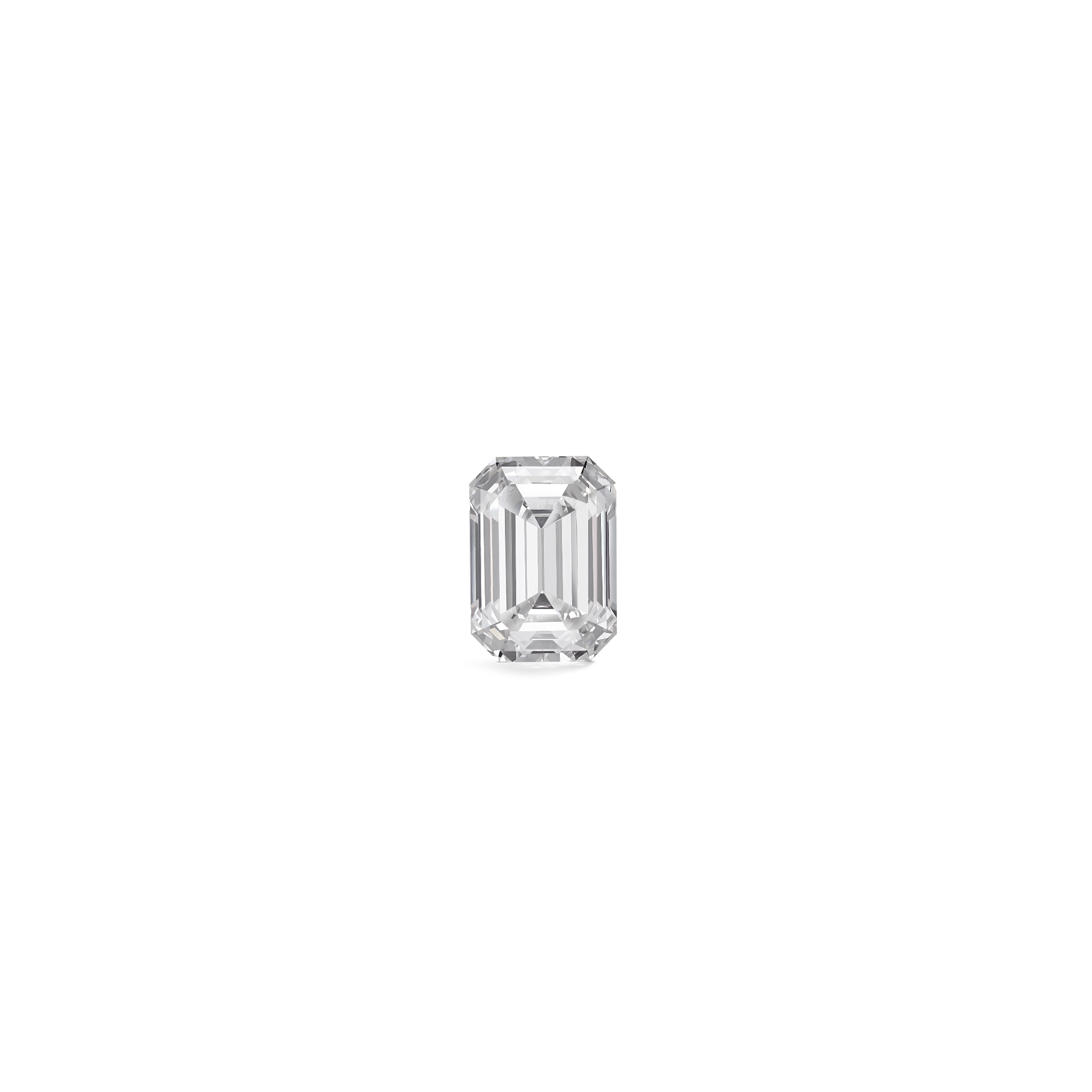 Top view of a 2.25 carat emerald cut lab-grown diamond