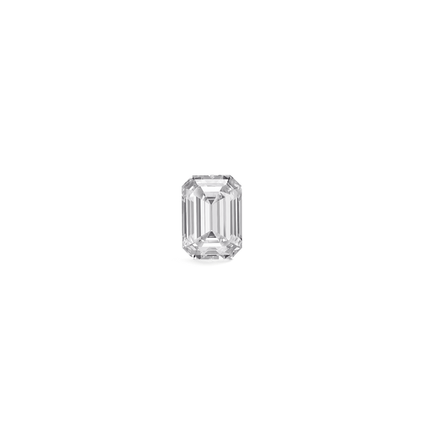 Top view of a 2.5 carat emerald cut lab-grown diamond