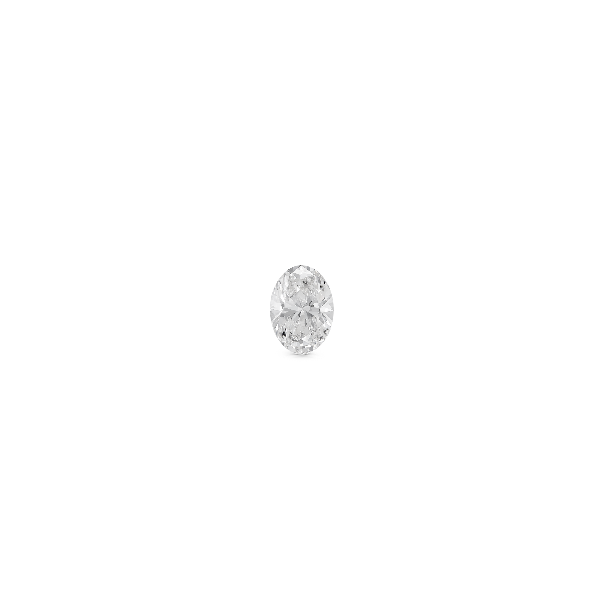 Top view of a 1.5 carat oval cut lab-grown diamond