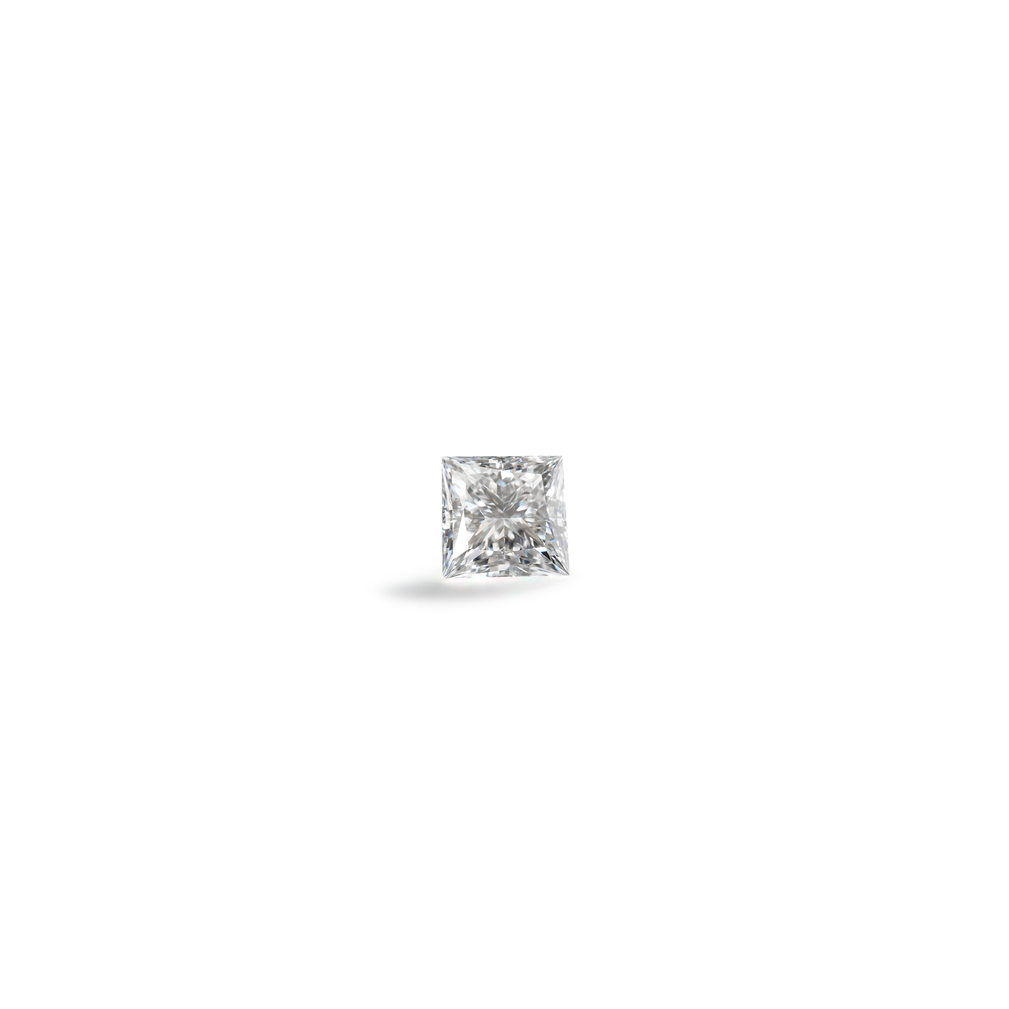 Front view of a 1 carat princess cut lab-grown diamond 