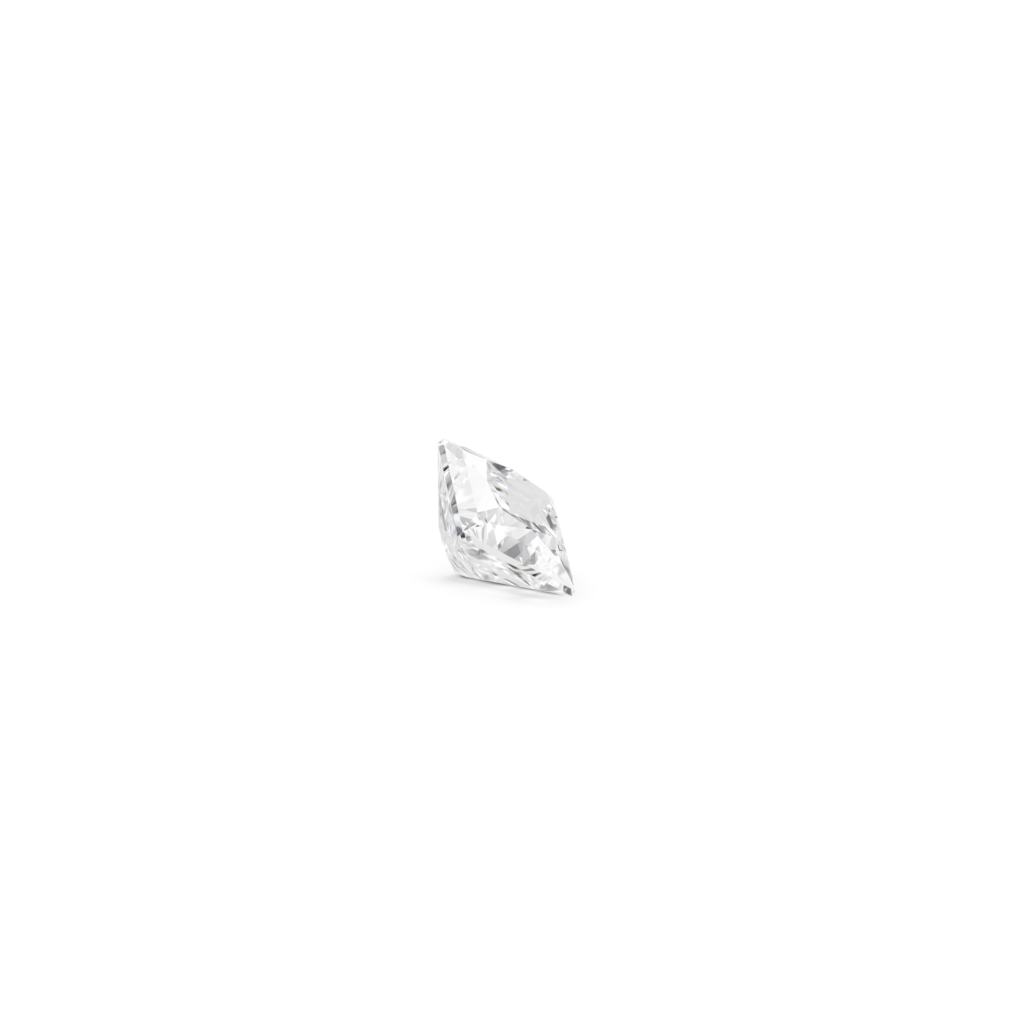 Side view of a 1.75 carat princess cut lab-grown diamond