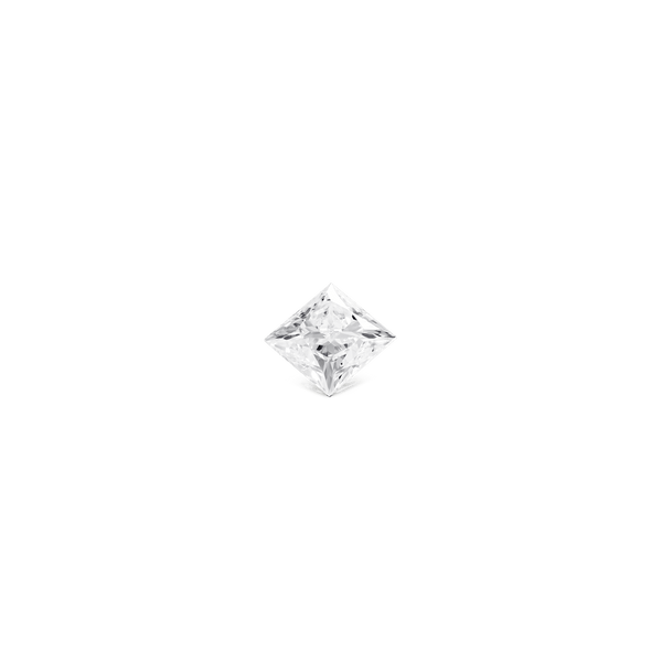 Front view of a 2.25 carat princess cut lab-grown diamond