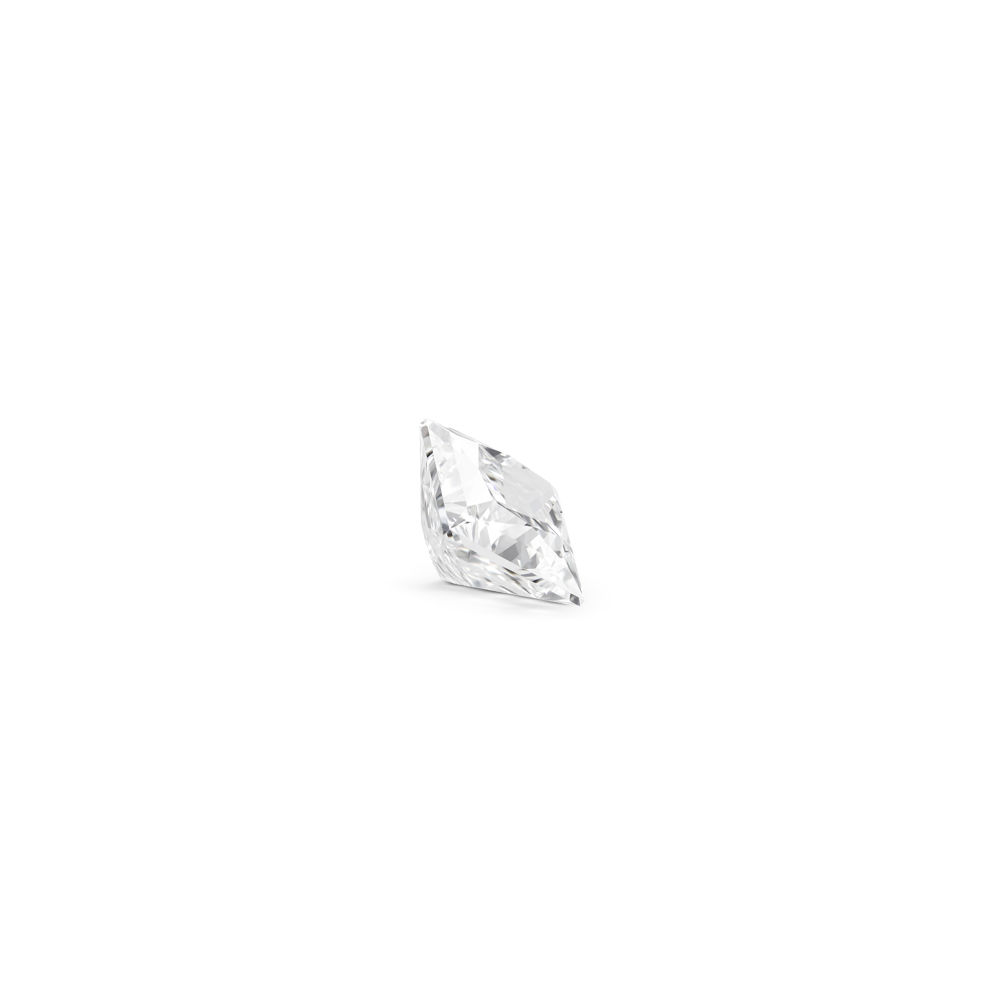 Side view of a 2.25 carat princess cut lab-grown diamond