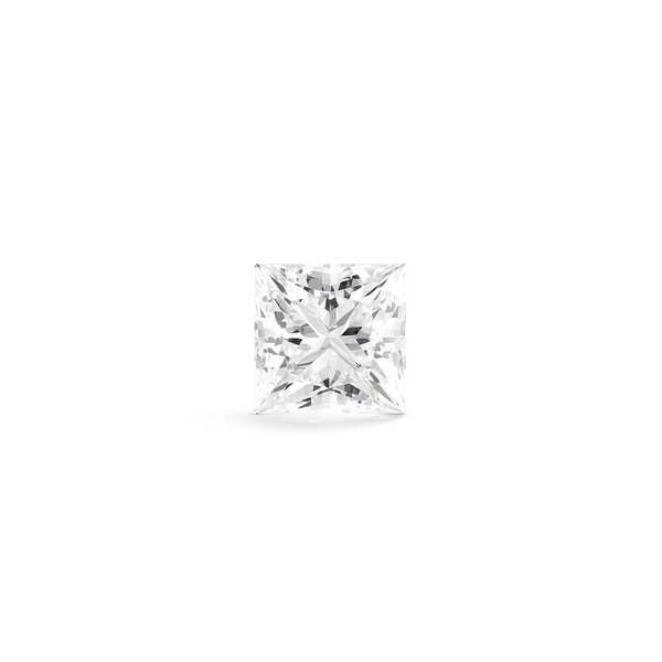 Top view of a 3 carat princess cut lab-grown diamond