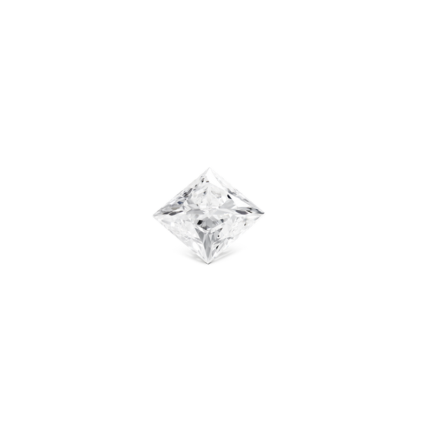 Front view of a 3 carat princess cut lab-grown diamond