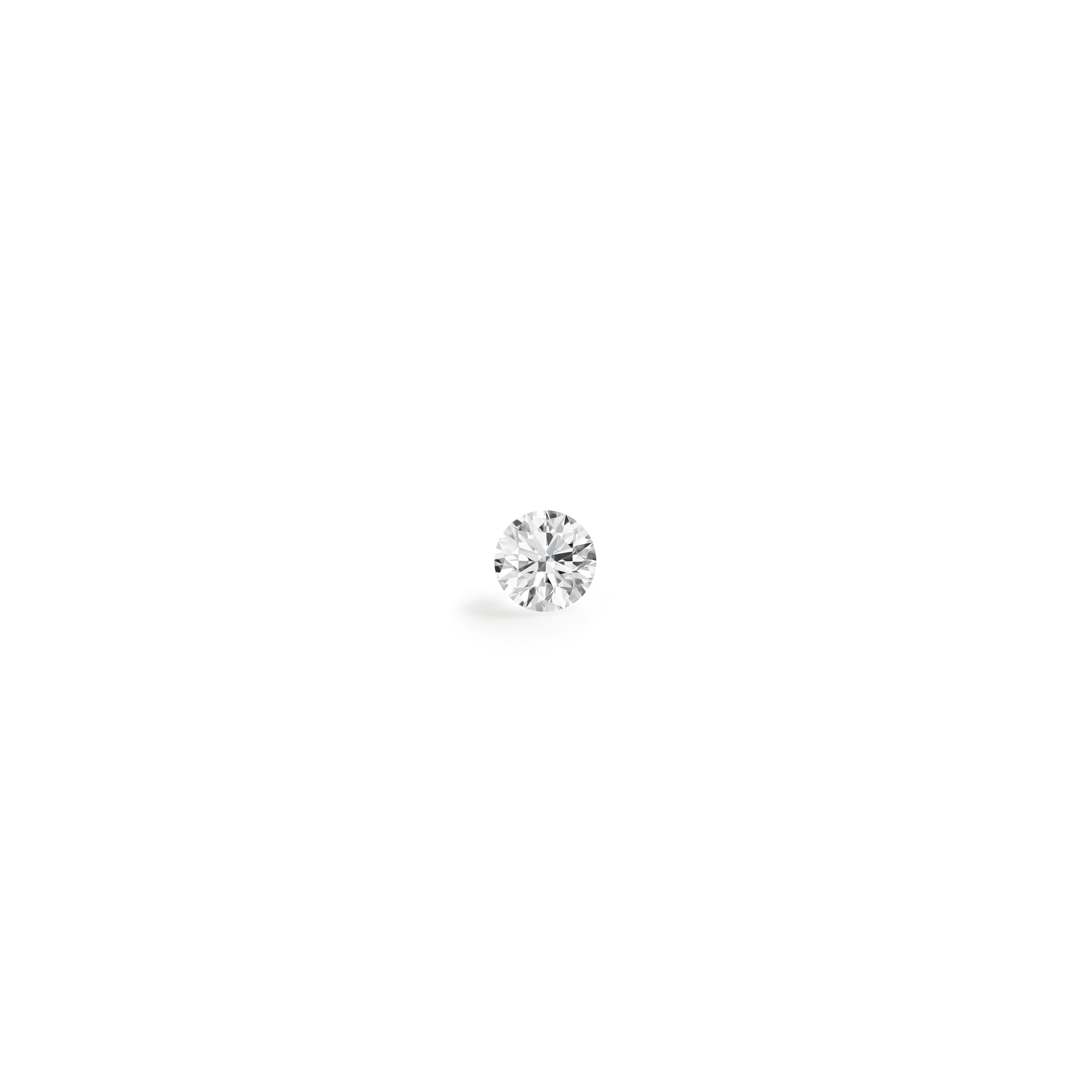 Top view of a 0.5 carat round brilliant lab-grown diamond