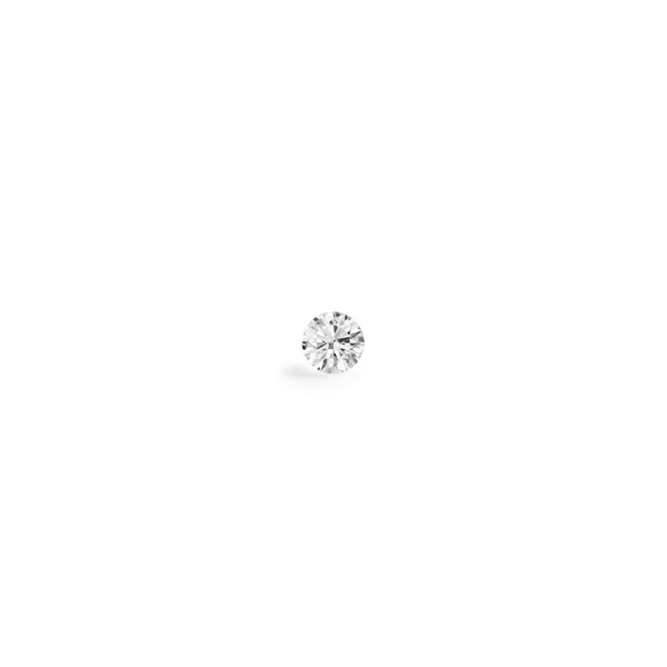 Top view of a 0.5 carat round brilliant lab-grown diamond