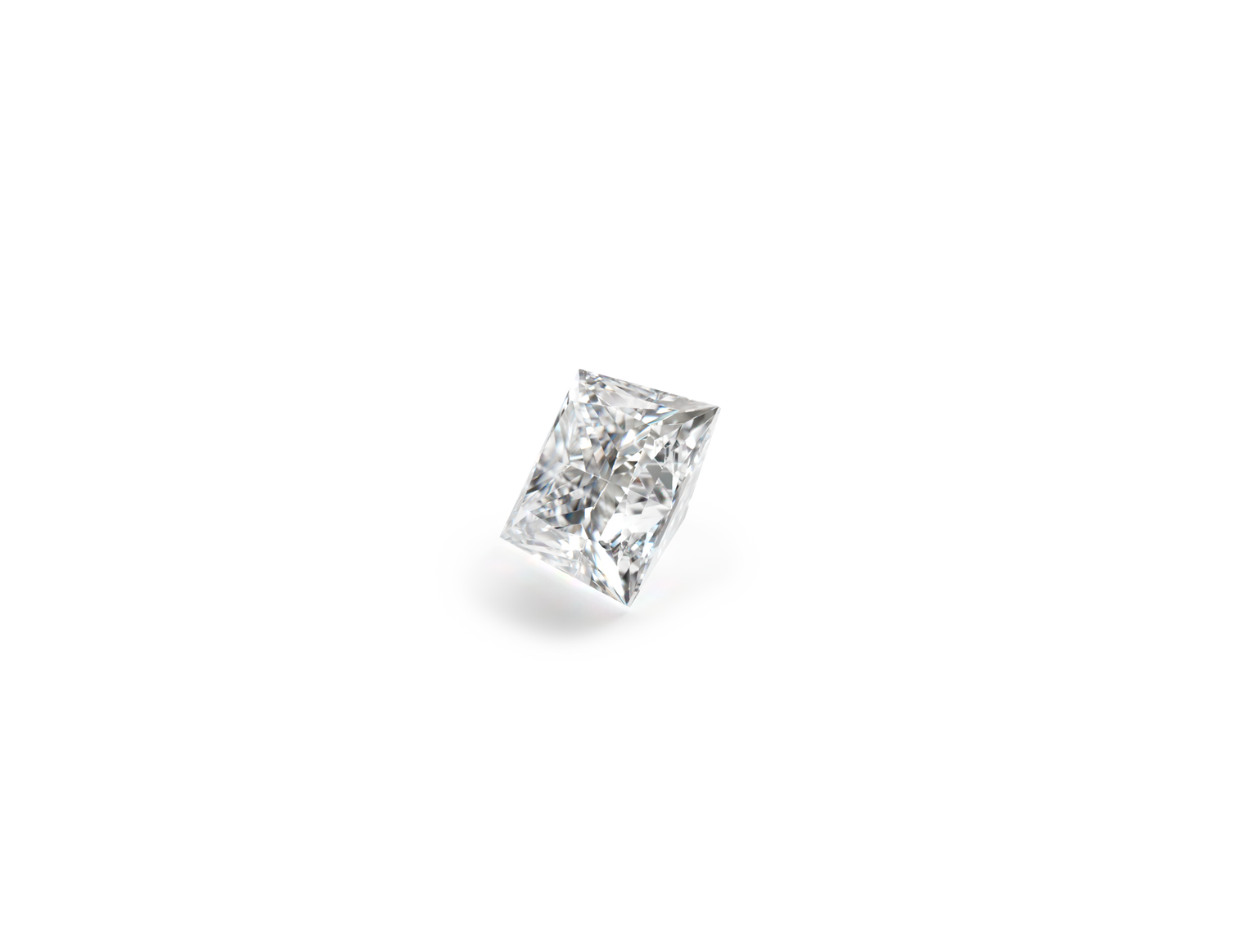 Front view of 1-1/8 carat princess cut diamond in white