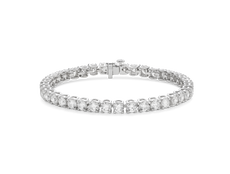 Image of 10 carat total weight round brilliant tennis bracelet in 14k white gold
