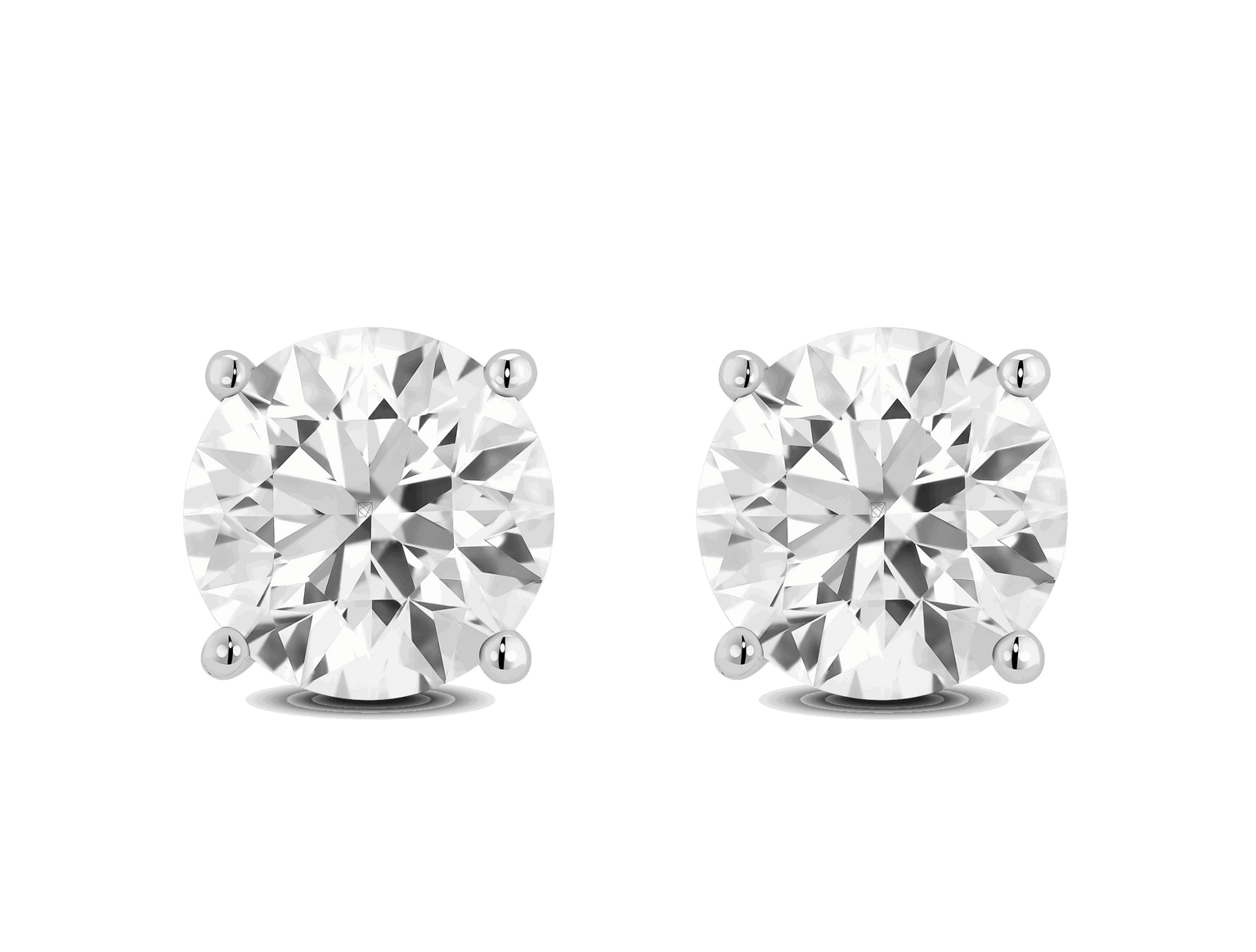 Lab-Grown Diamond 4ct. tw. Round Brilliant Solitaire Studs | White