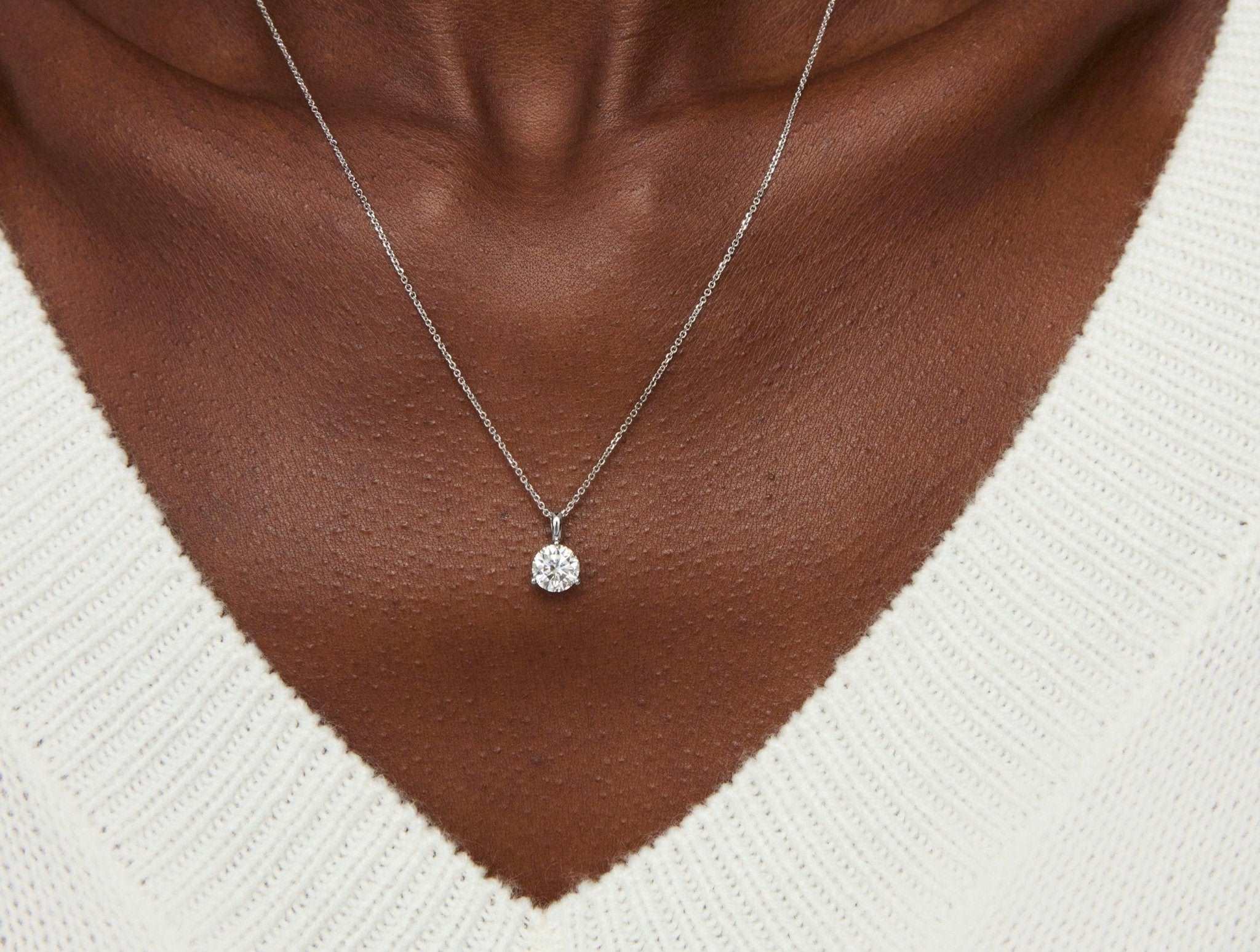 Lab-Grown Diamond 1ct. Round Brilliant Solitaire Bale Pendant | White - #Lightbox Jewelry#