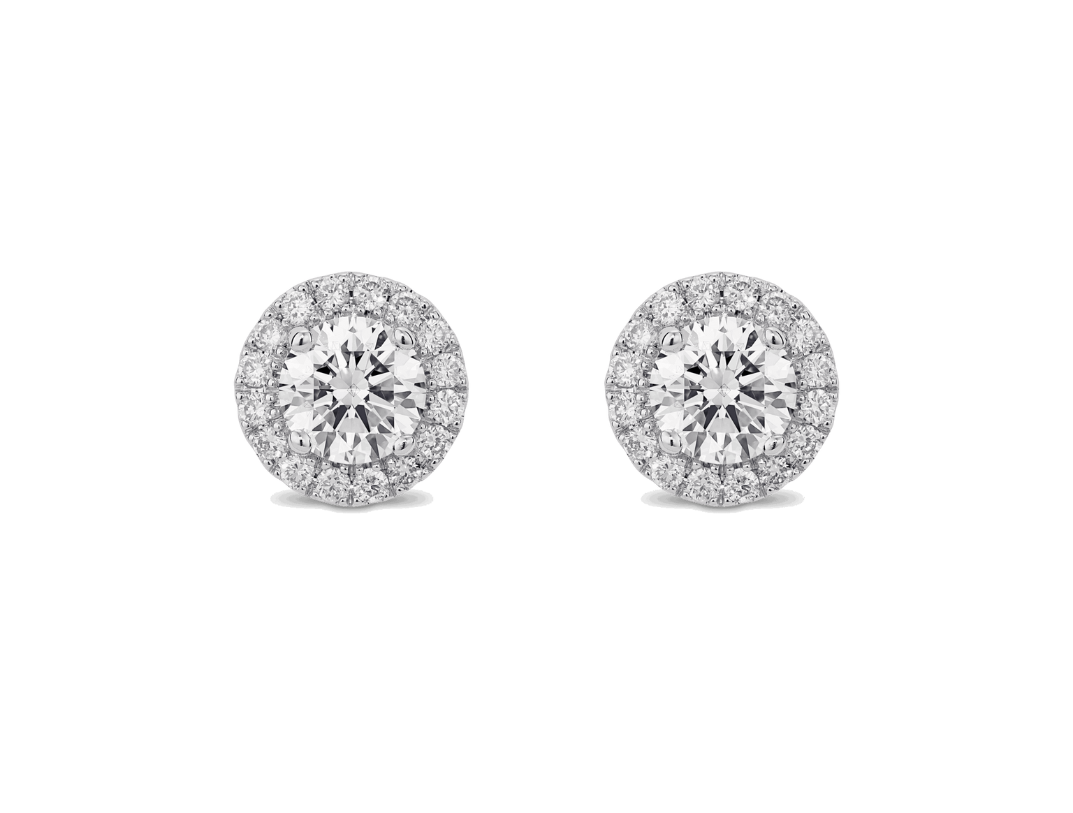 Lab-Grown Diamond 1ct. tw. Halo 14k Gold Earrings | White