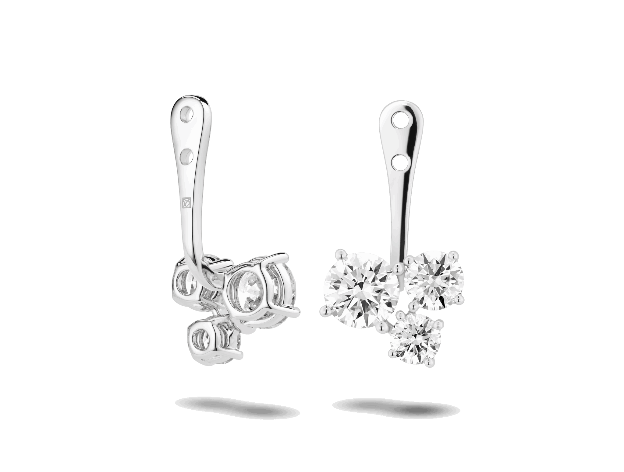 Lab-Grown Diamond 1⅘ct. tw. Round Brilliant Cluster Ear Jacket Earrings |  White