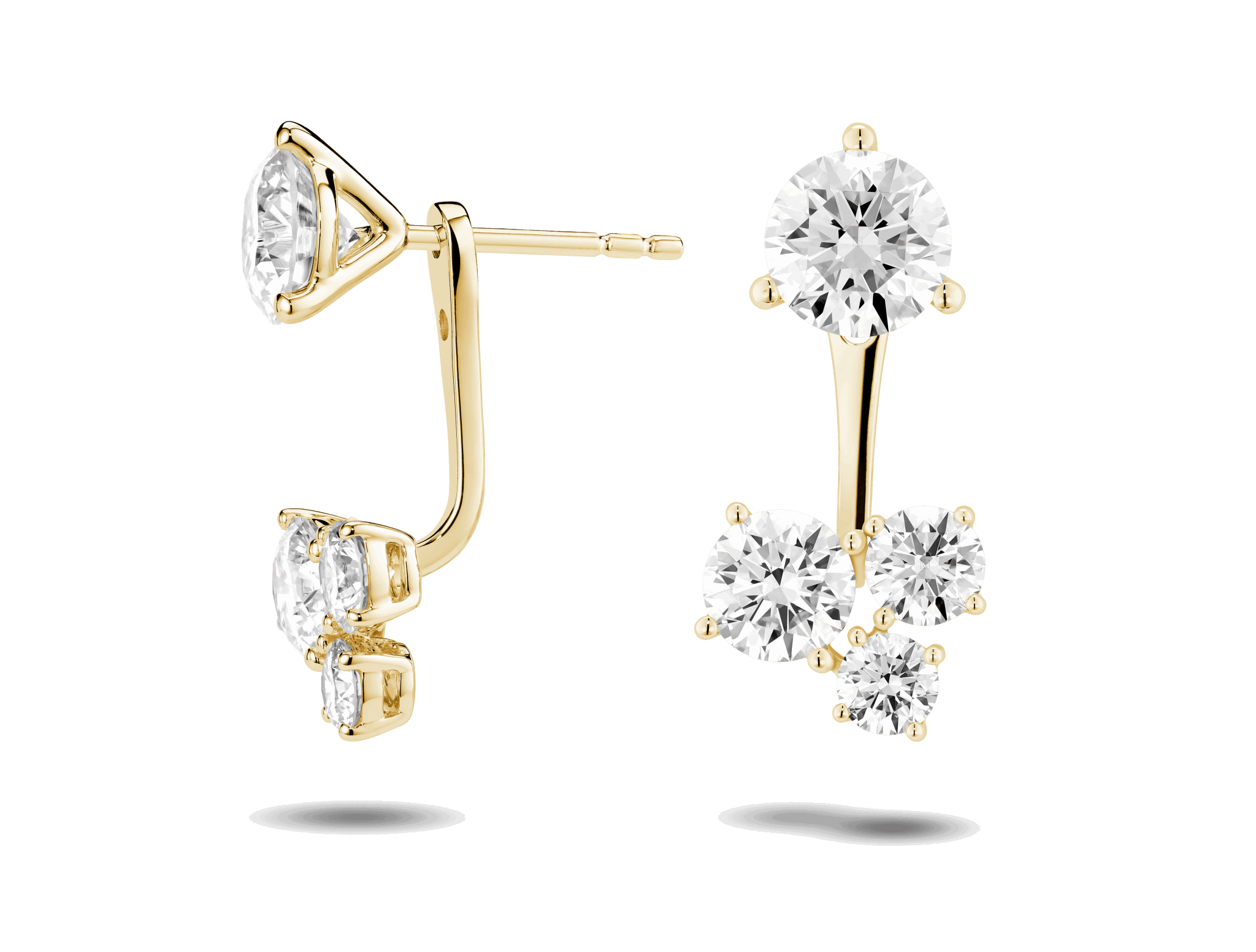 Lab-Grown Diamond 1⅘ct. tw. Round Brilliant Cluster Ear Jacket Earrings | White - #Lightbox Jewelry#