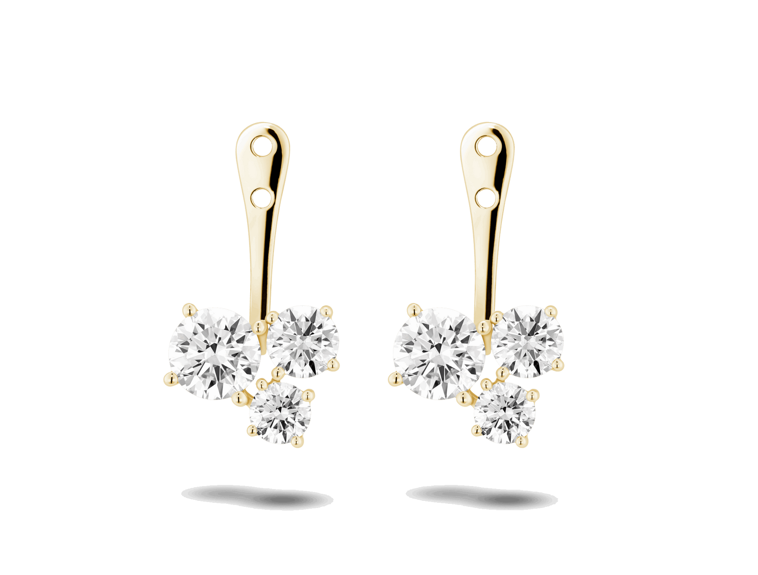 Lab-Grown Diamond 1⅘ct. tw. Round Brilliant Cluster Ear Jacket Earrings | White