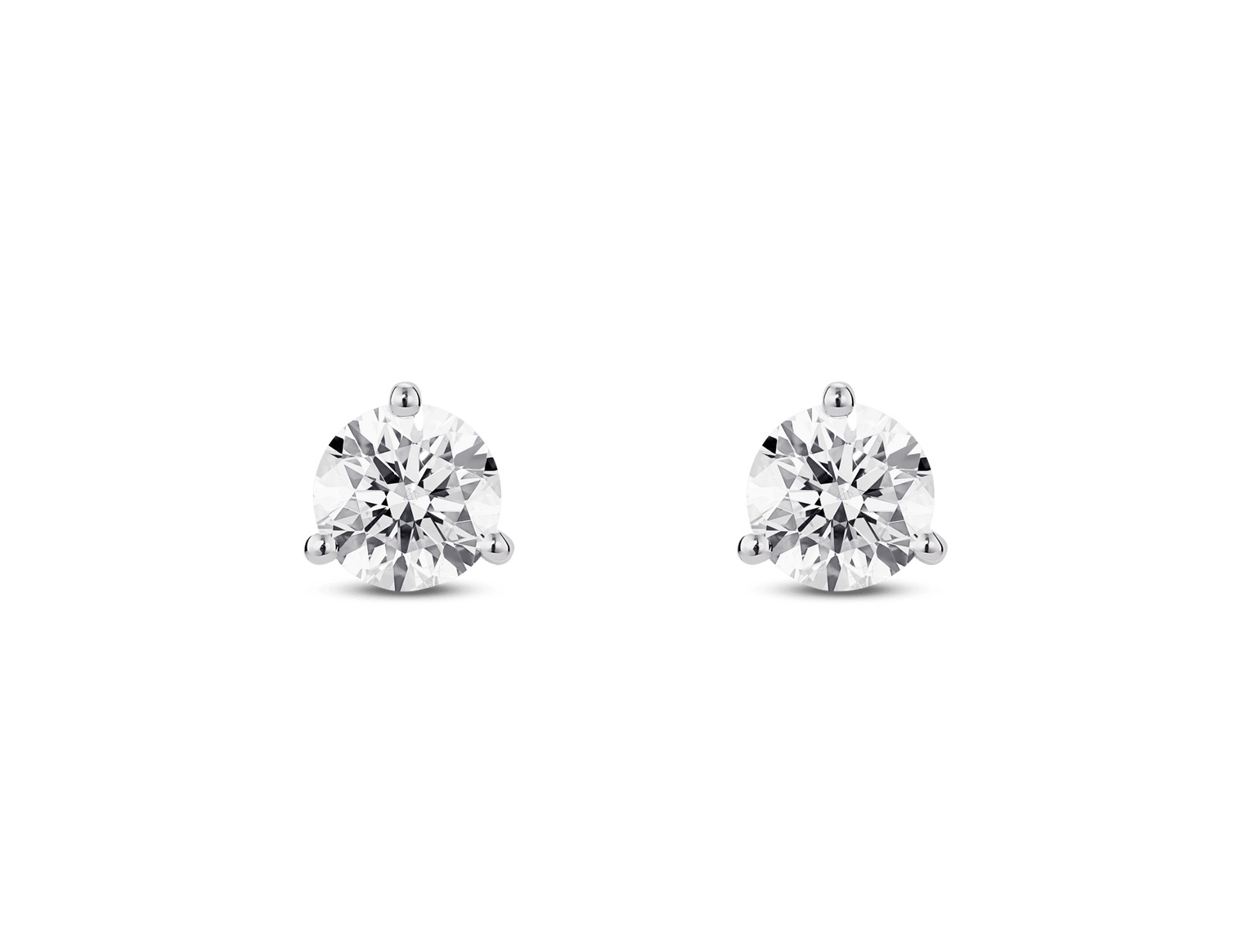 Lab-Grown Diamond 1ct. tw. Round Brilliant Solitaire 14k Gold Studs | White