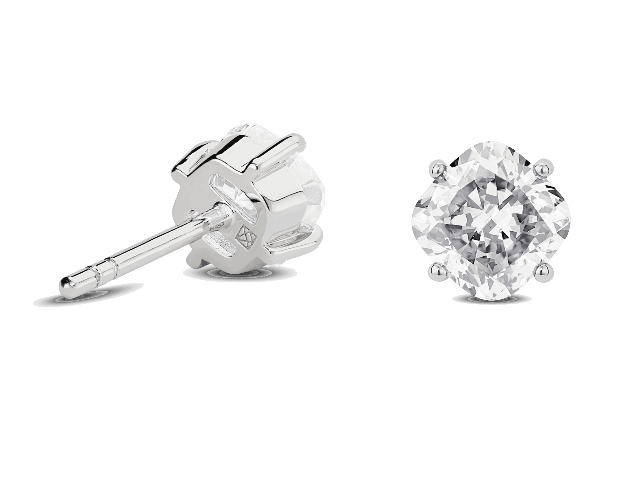 Lab-Grown Diamond 2ct. tw. Cushion Cut 14k Gold Studs | White - #Lightbox Jewelry#