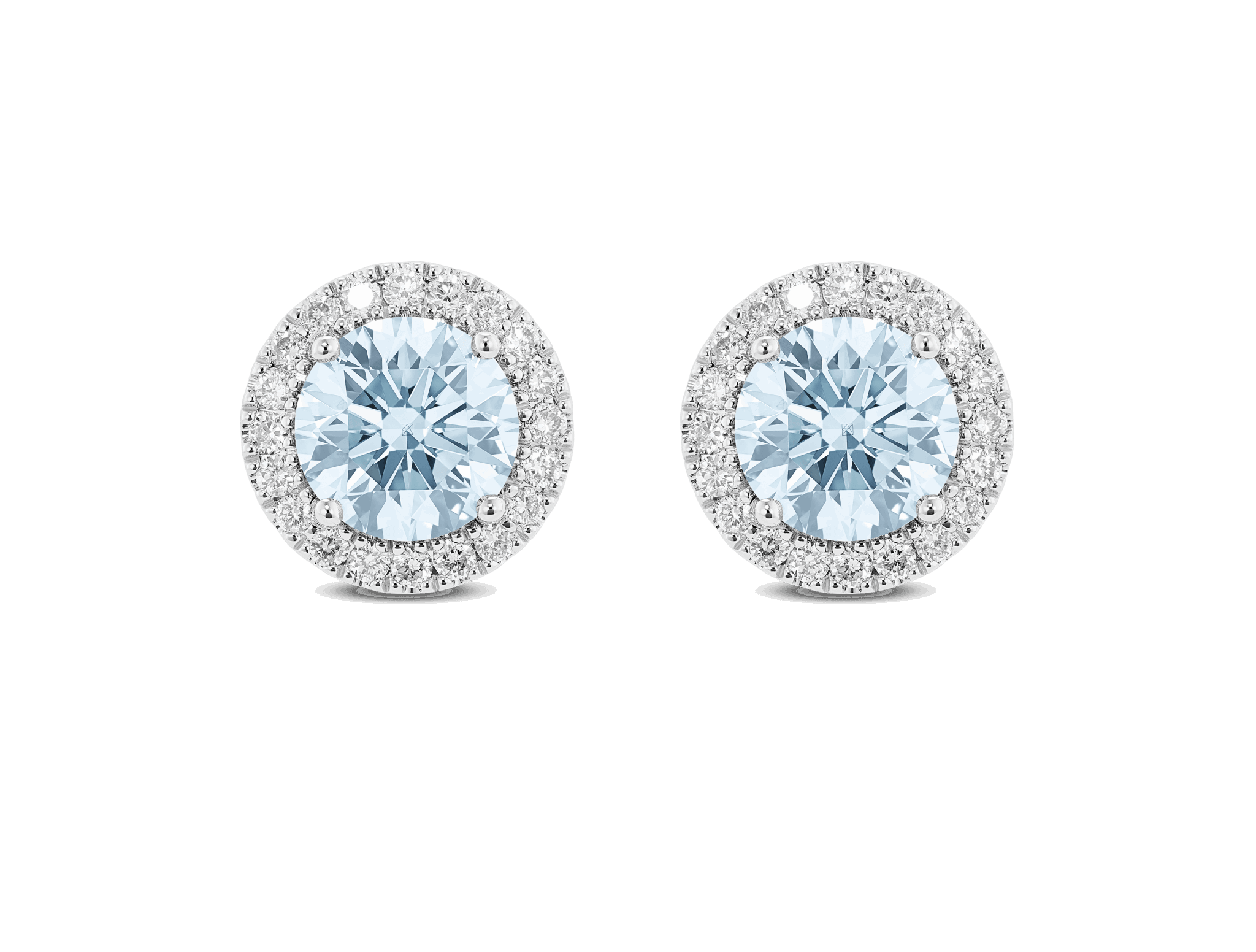 2ct. tw. Blue Halo Earrings | Lab Grown Diamonds | Lightbox Jewelry