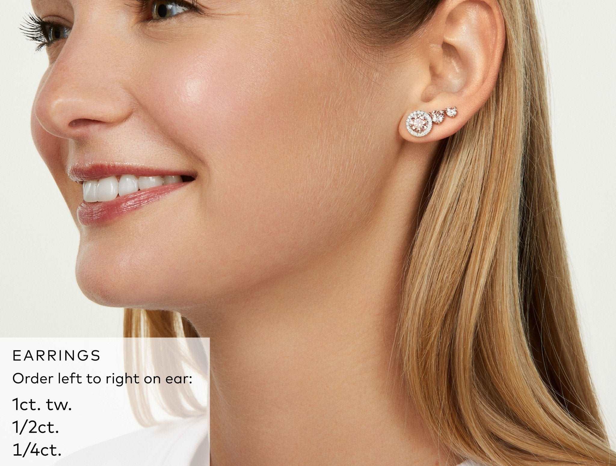 Lab-Grown Diamond 2ct. tw. Halo 14k Gold Earrings | Pink - #Lightbox Jewelry#