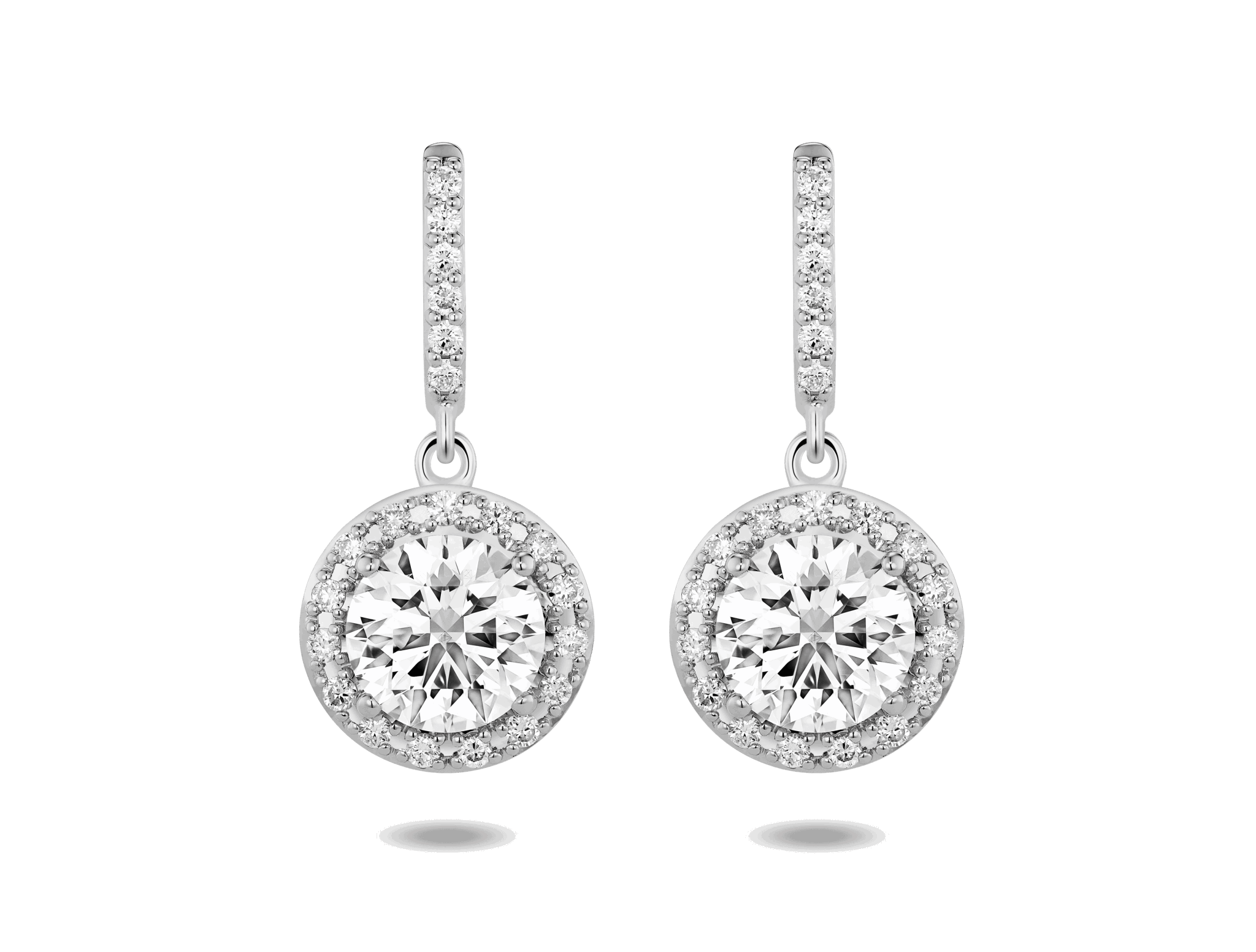 Lab-Grown Diamond 2ct. tw. Halo Drop Earrings | White - #Lightbox Jewelry#