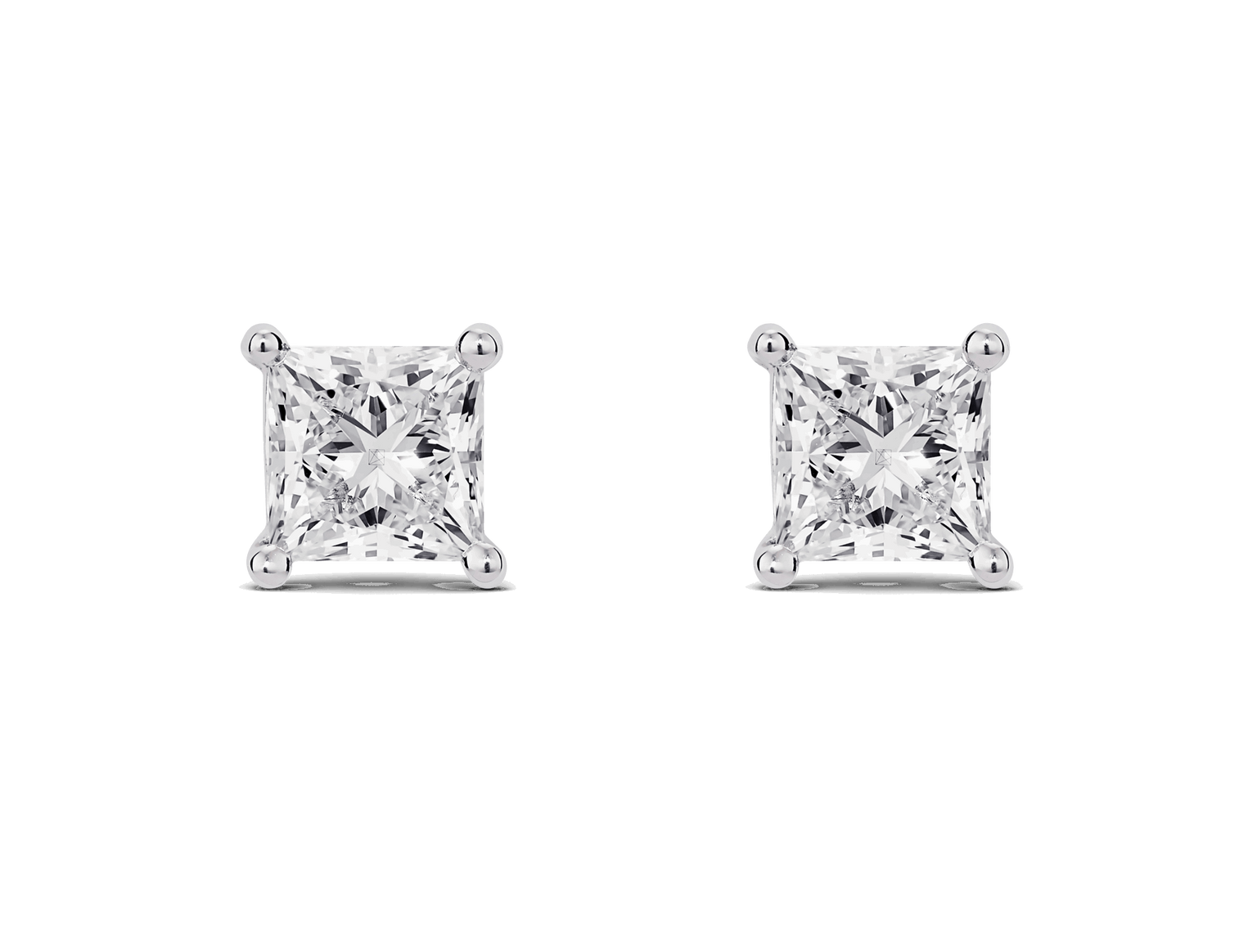 Lab-Grown Diamond 2ct. tw. Princess Studs | White