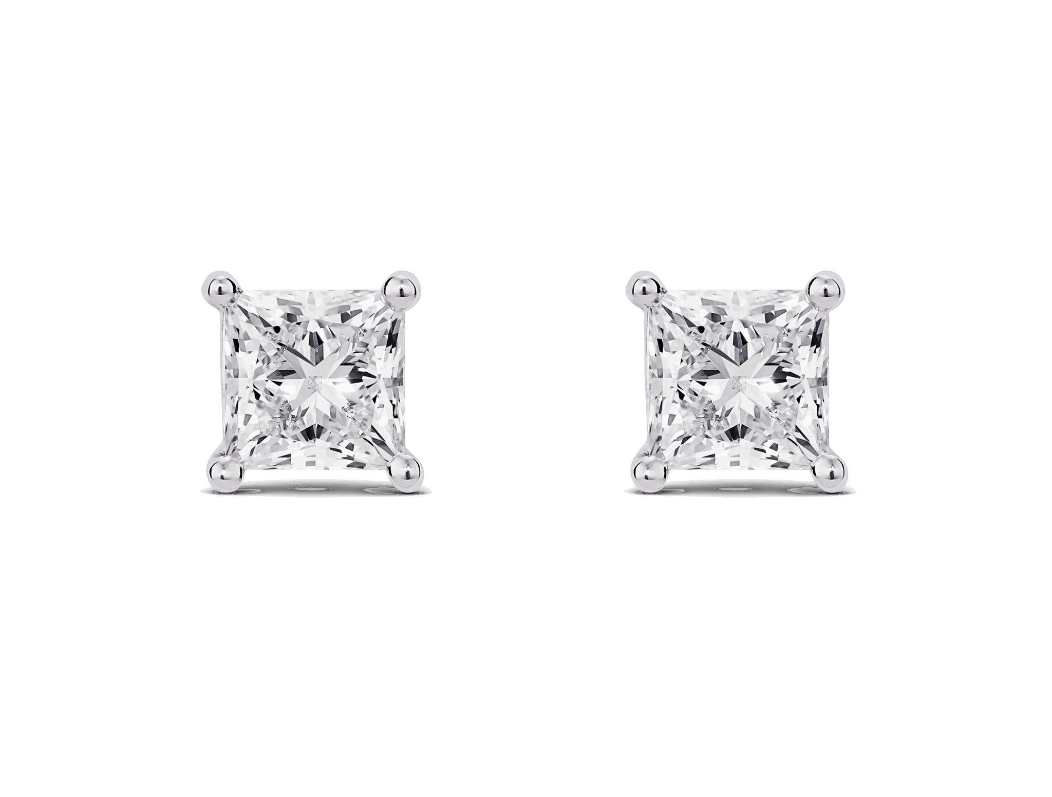 Lab-Grown Diamond 2ct. tw. Princess Studs | White - #Lightbox Jewelry#