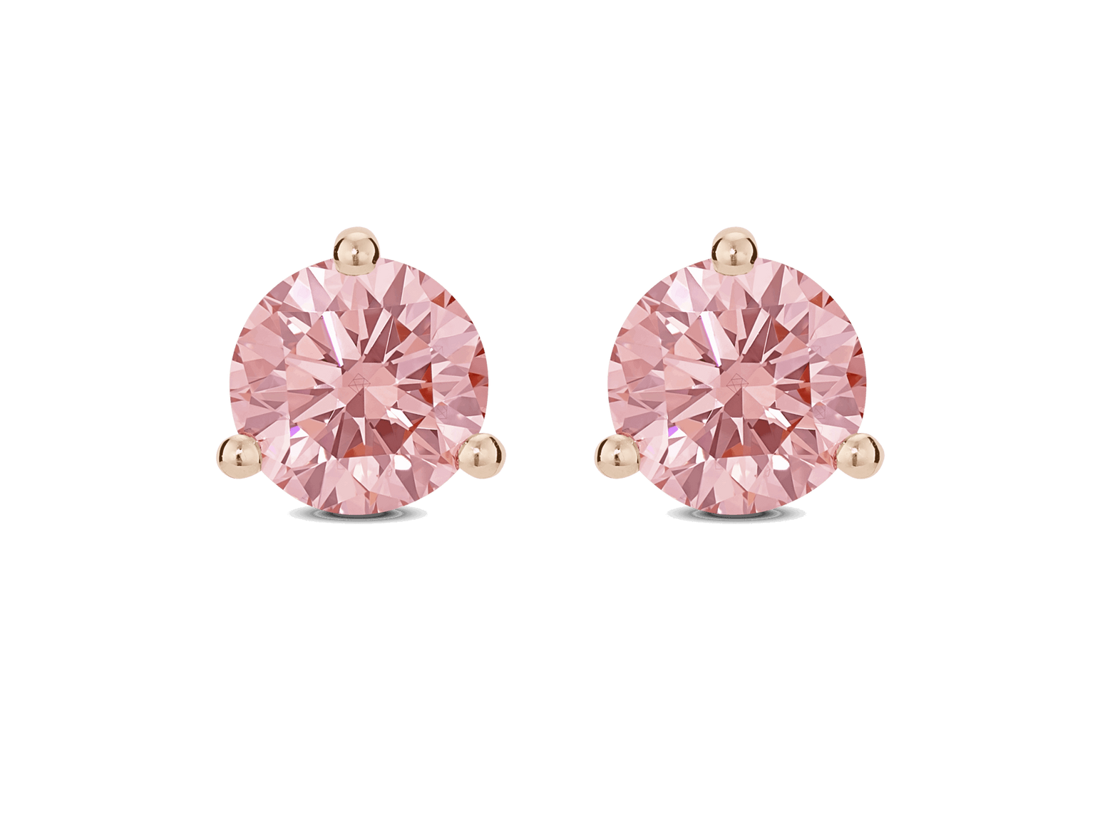 Test Copy of Lab-Grown Diamond 2ct. tw. Round Brilliant Solitaire 14k Gold Studs | Pink (Copy)