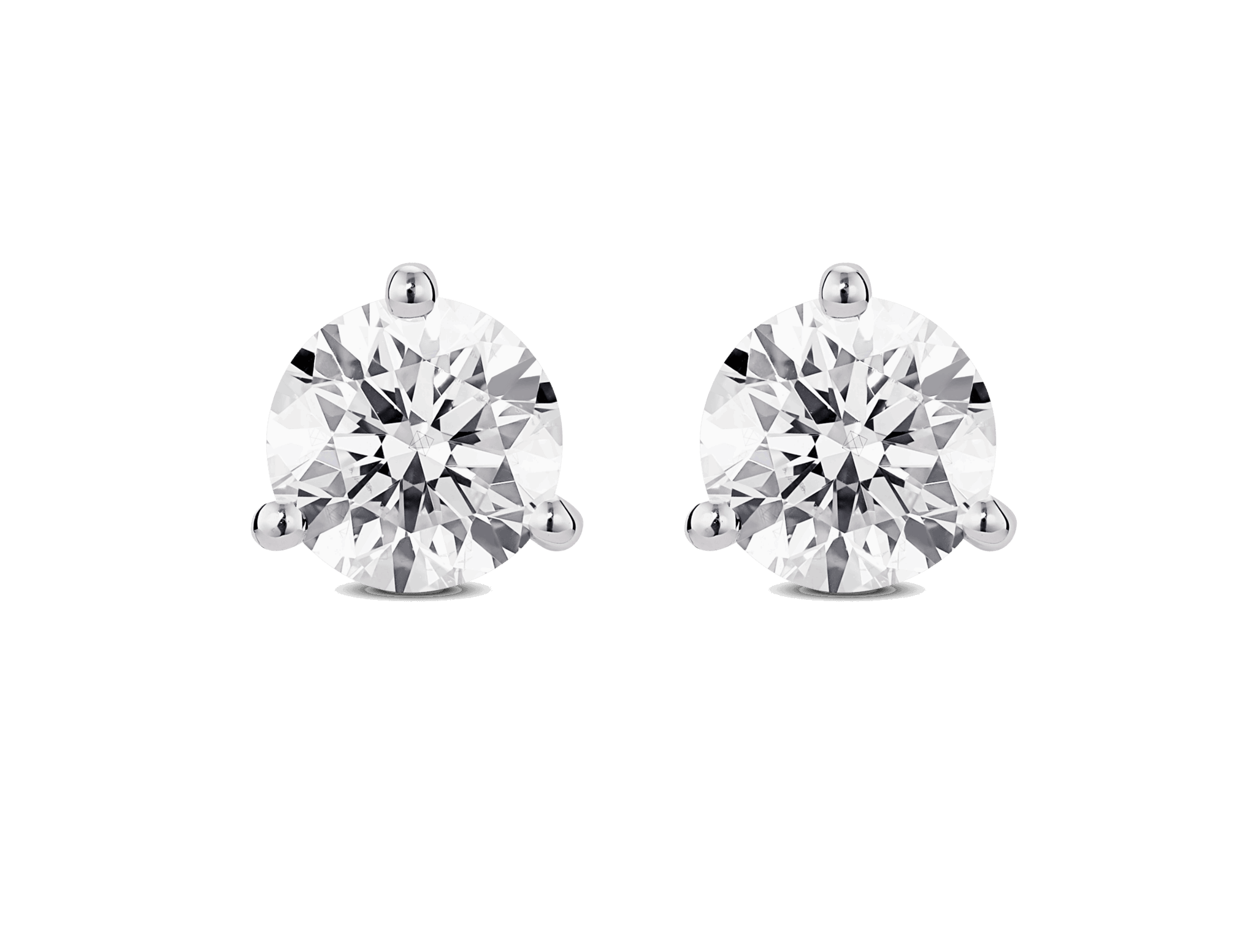 Lab-Grown Diamond 2ct. tw. Round Brilliant Solitaire 14k Gold Studs | White - #Lightbox Jewelry#