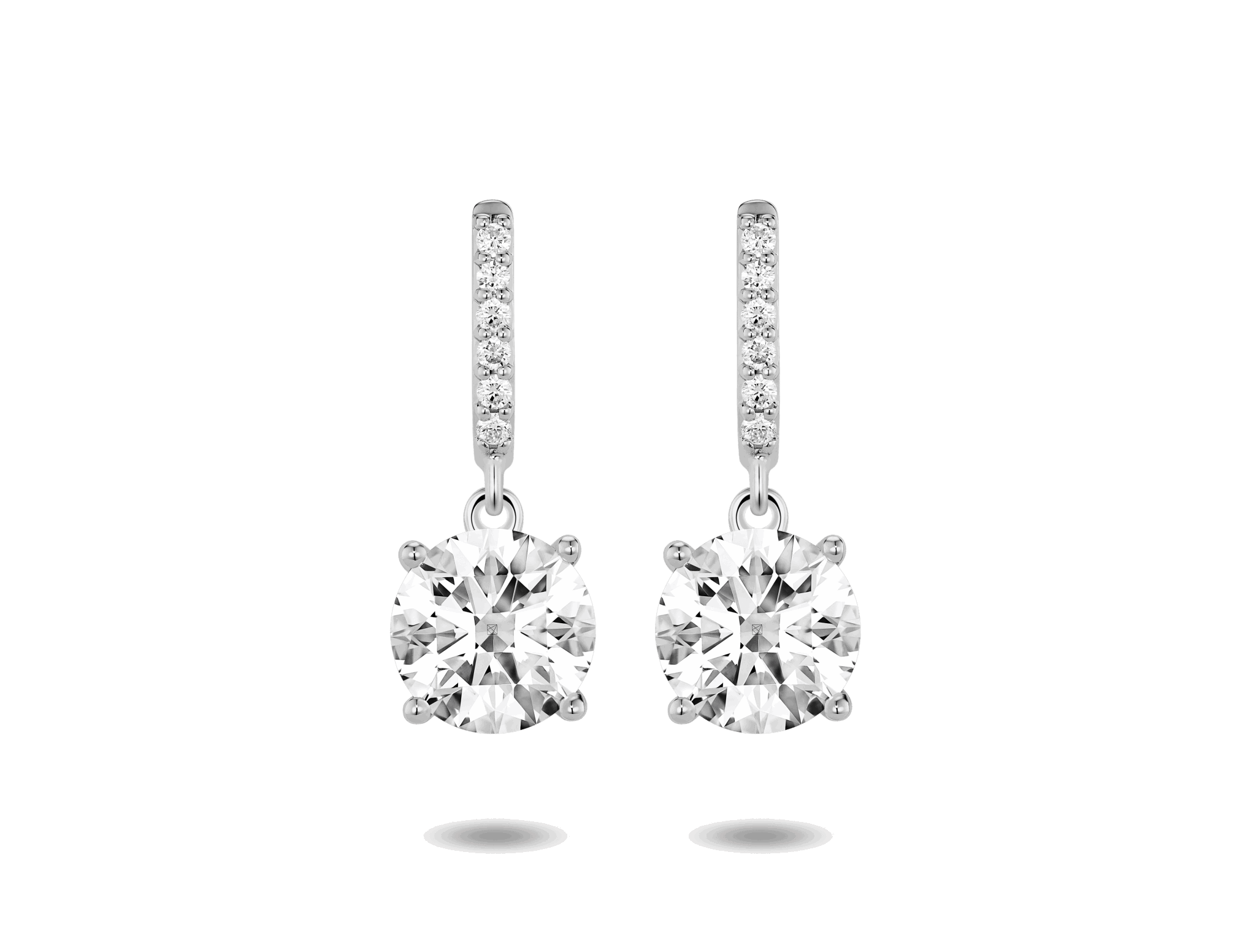Lab-Grown Diamond 2ct. tw. Round Brilliant Solitaire Drop Earrings | White - #Lightbox Jewelry#