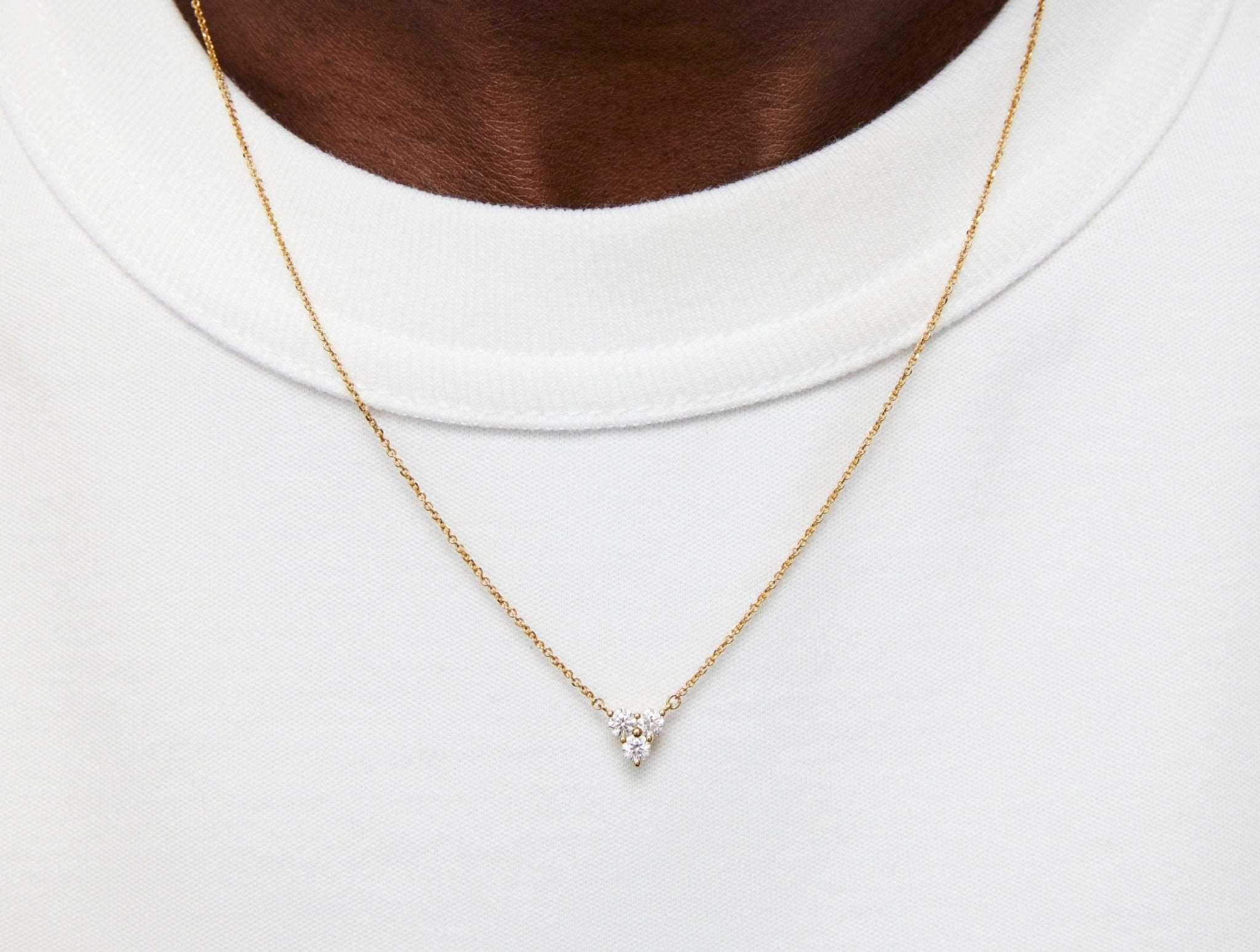 Lab-Grown Diamond ³⁄₁₀ct. tw. Mini Trio Round Brilliant Pendant | White - #Lightbox Jewelry#