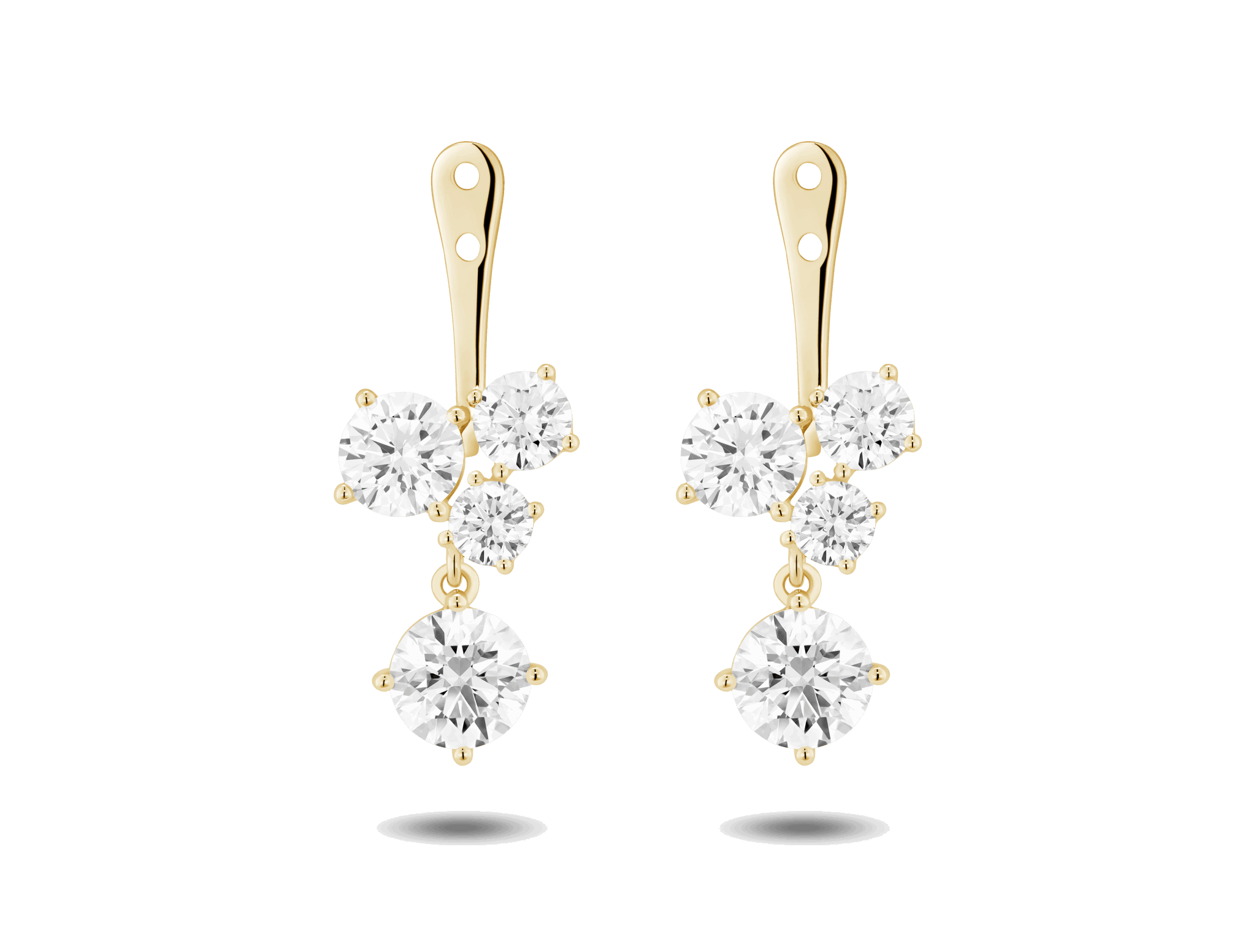Lab-Grown Diamond 3³⁄₁₀ct. tw. Round Brilliant Cluster Ear Jacket Earrings | White - #Lightbox Jewelry#