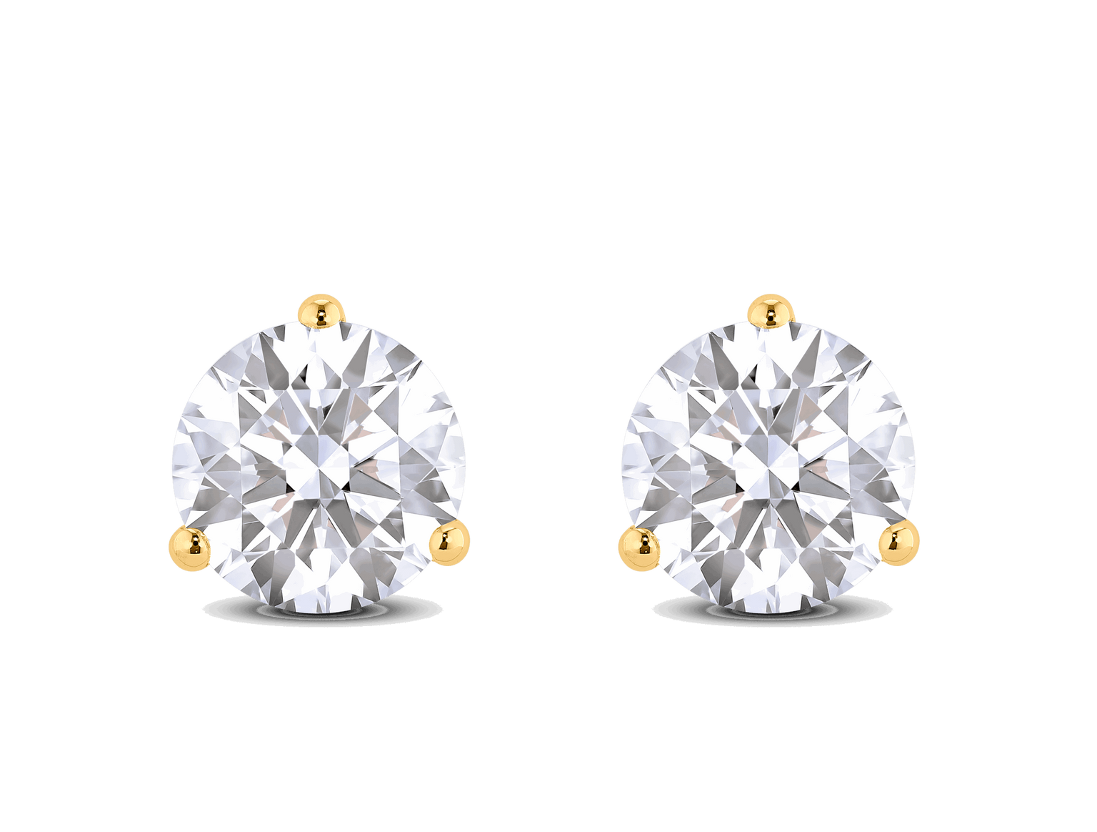 Lab-Grown Diamond 3ct. tw. Round Brilliant Solitaire Studs | White