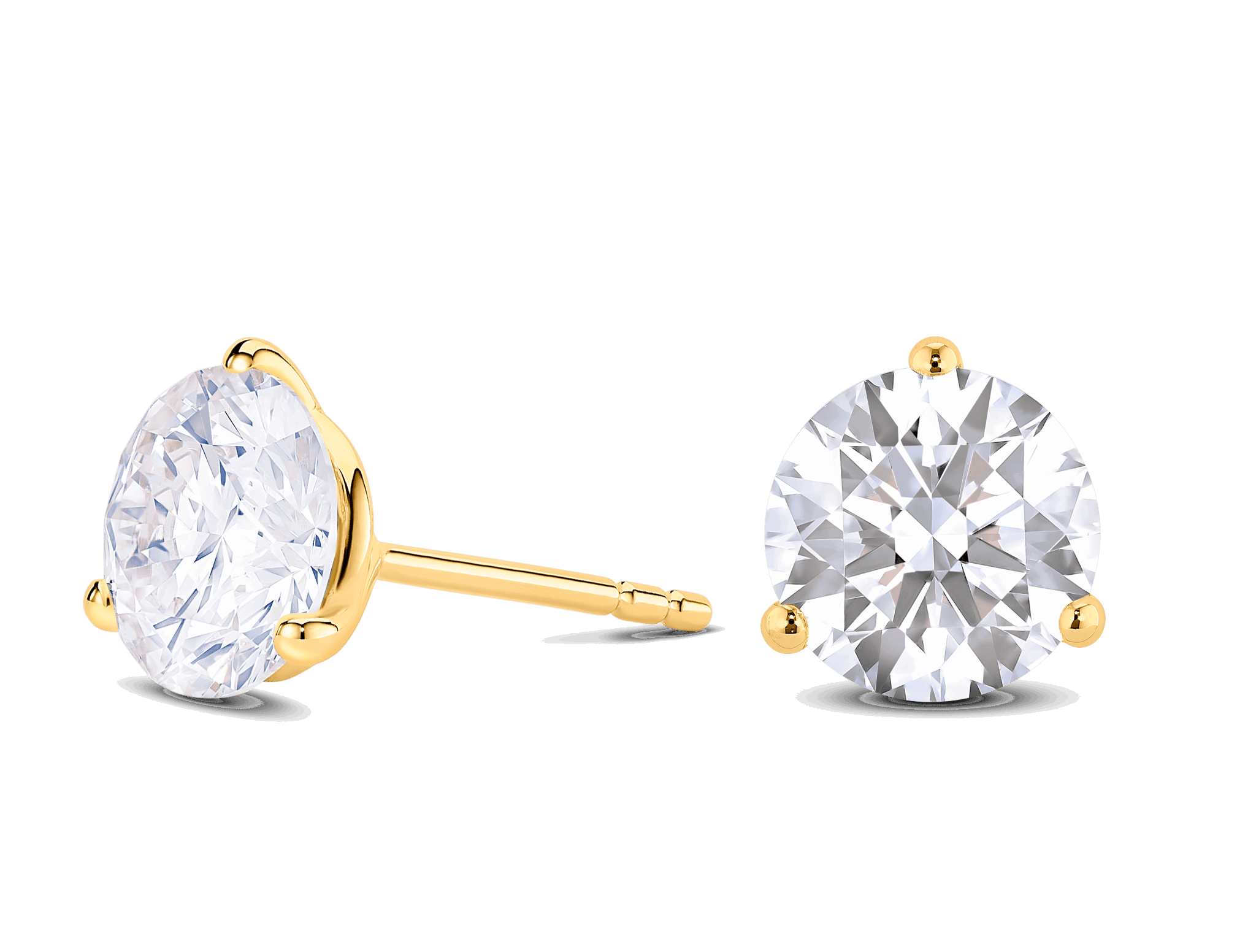 Lab-Grown Diamond 3ct. tw. Round Brilliant Solitaire Studs | White - #Lightbox Jewelry#