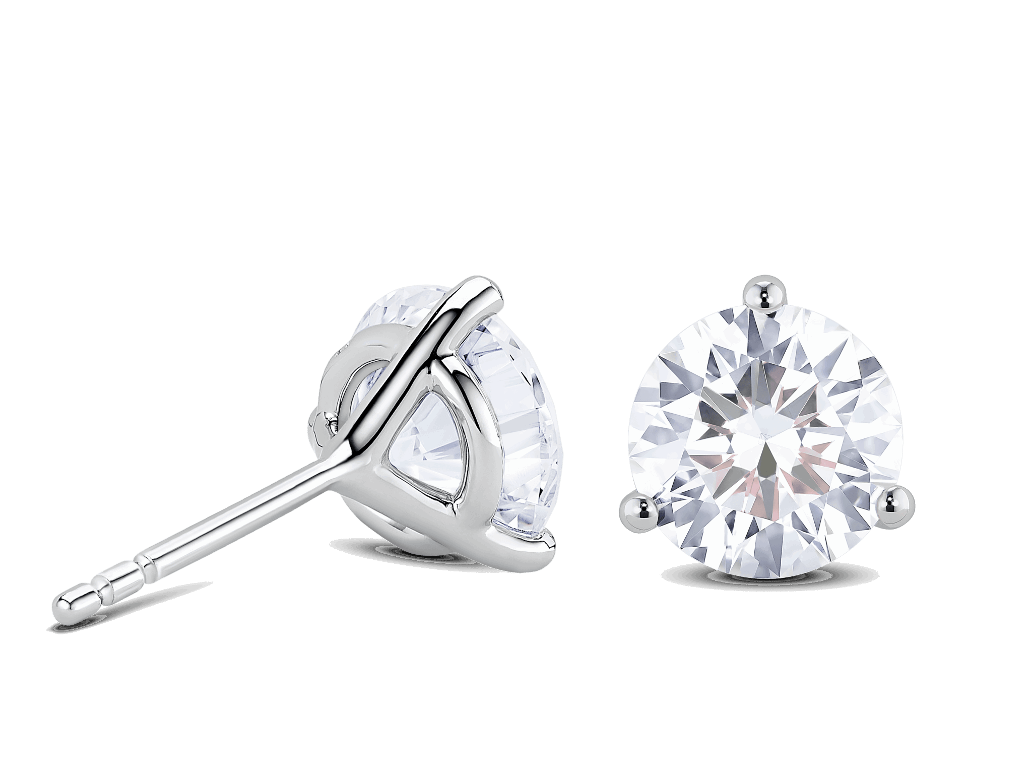 Lab-Grown Diamond 3ct. tw. Round Brilliant Solitaire Studs | White - #Lightbox Jewelry#