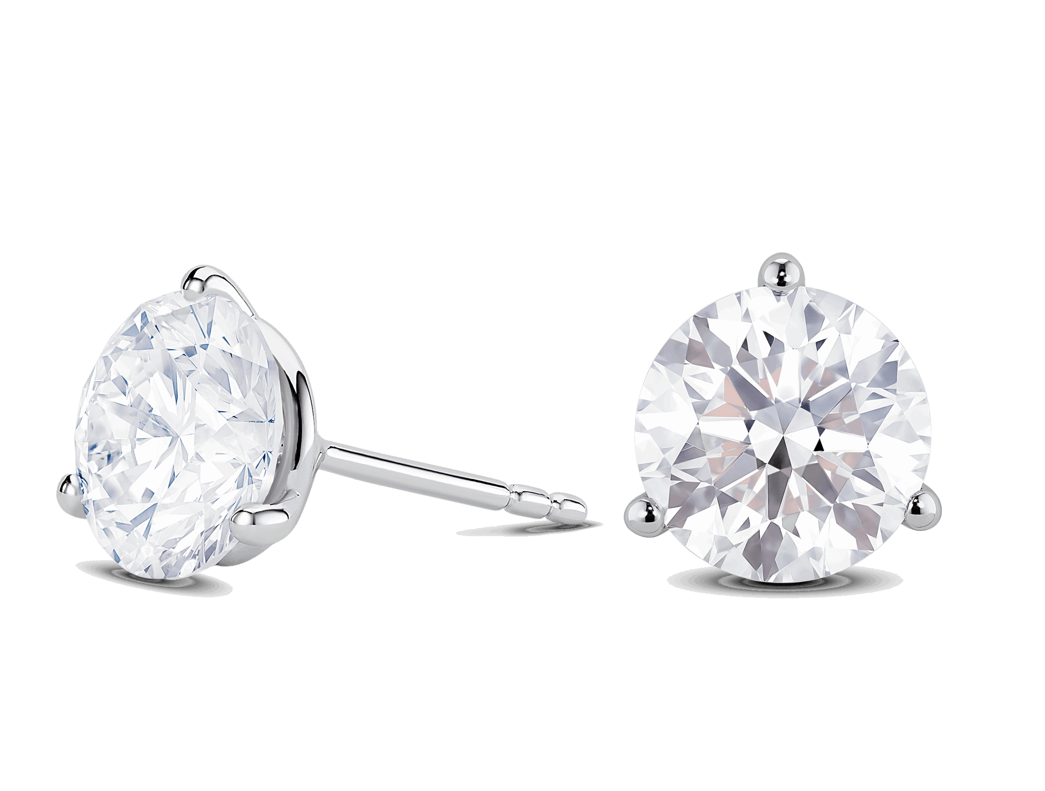 Lab-Grown Diamond 3½ct. tw. Round Brilliant Solitaire Studs | White - #Lightbox Jewelry#