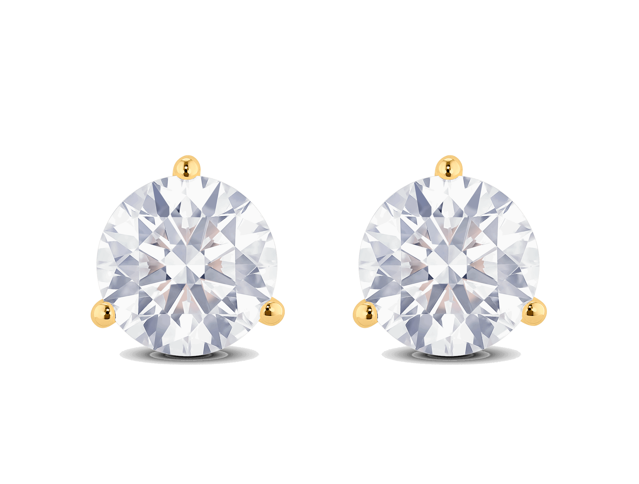 Lab-Grown Diamond 3½ct. tw. Round Brilliant Solitaire Studs | White - #Lightbox Jewelry#
