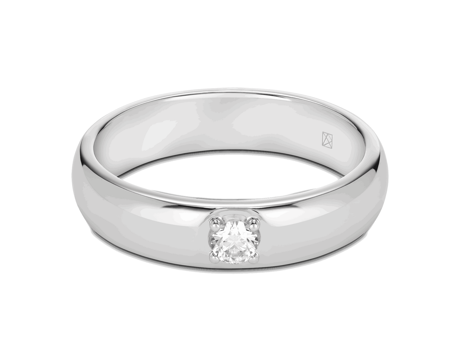 Lab-Grown Diamond ⅒ct. Modern Inset Stacking Ring | White