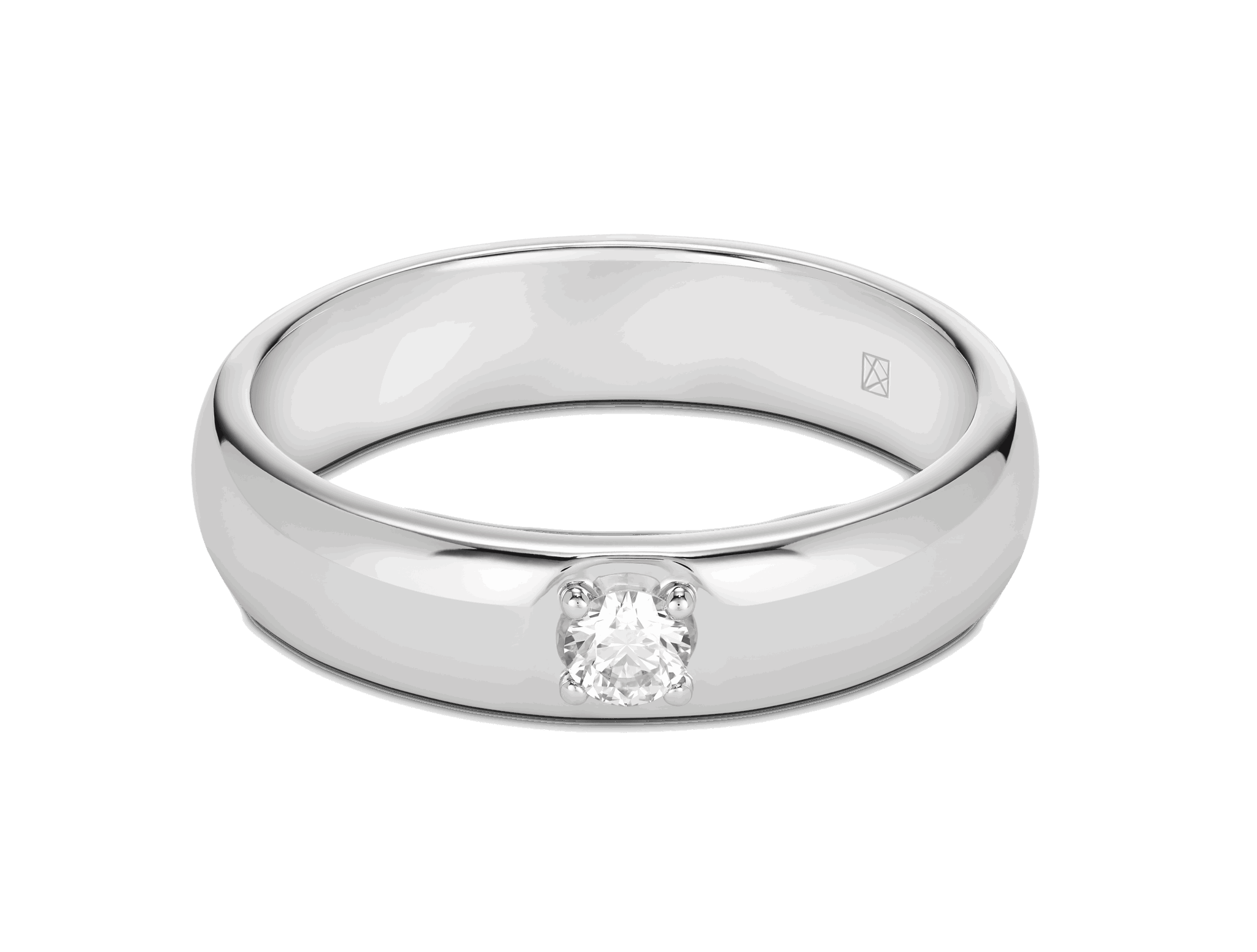 Lab-Grown Diamond ⅒ct. Modern Inset Stacking Ring | White - #Lightbox Jewelry#