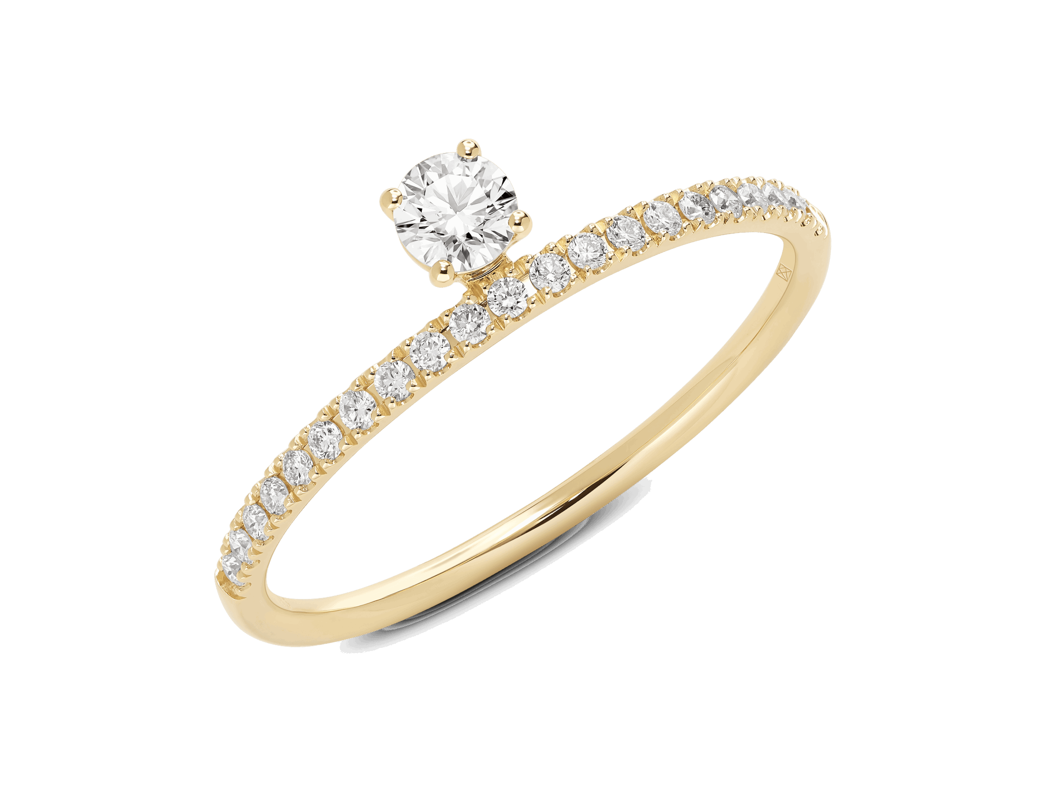Lab-Grown Diamond ¼ct. tw. Floating Stone Pavé Stacking Ring | White - #Lightbox Jewelry#