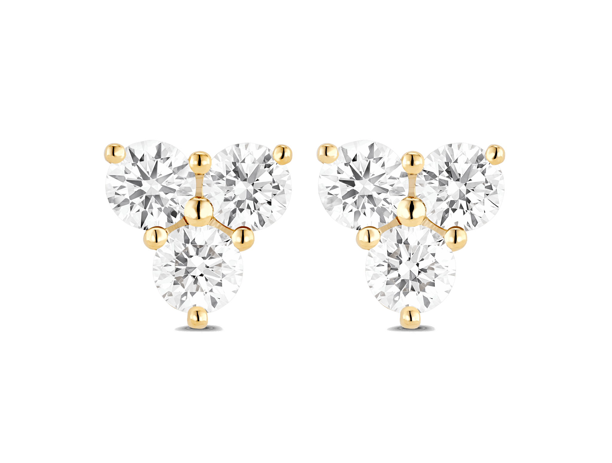 Lab-Grown Diamond ⅗ct. tw. Mini Trio Round Brilliant Studs | White - #Lightbox Jewelry#