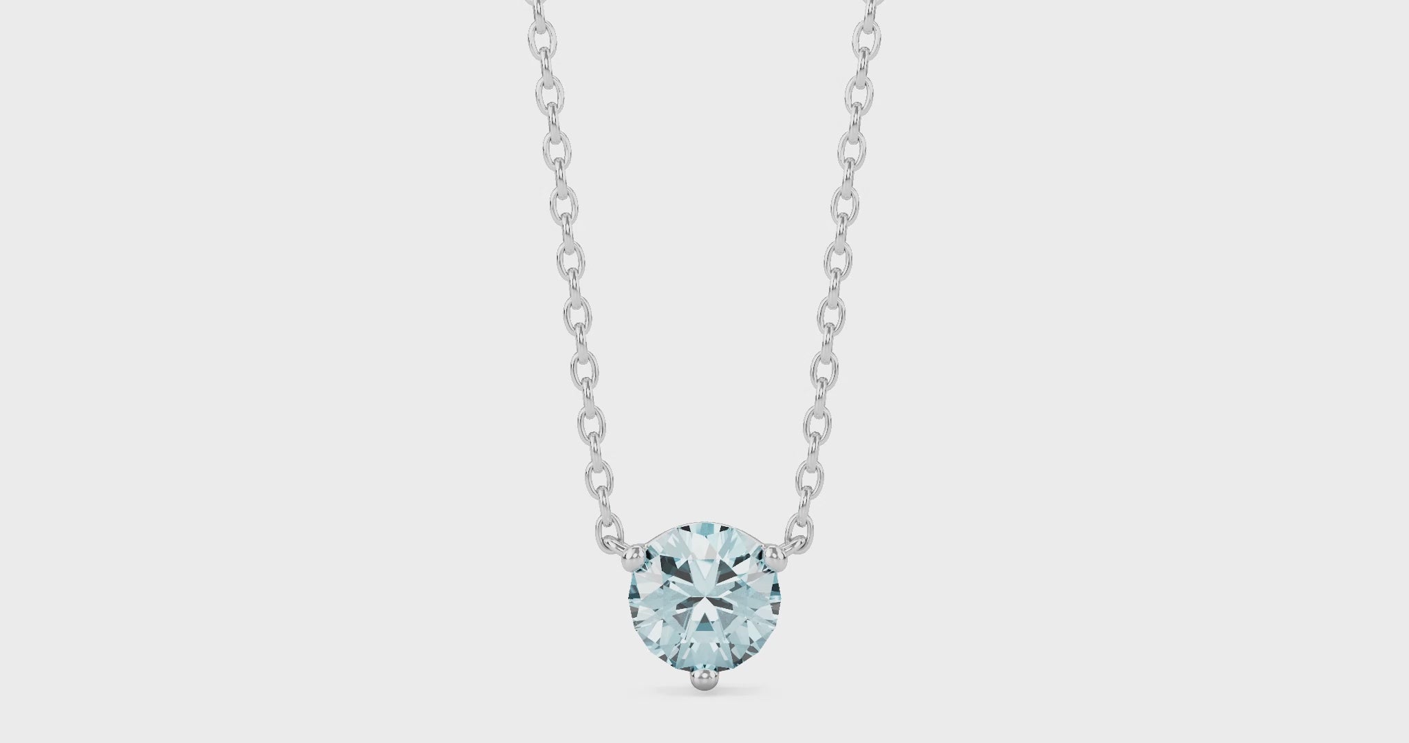 1/4 carat blue round brilliant mini diamond pendant in 10k white gold 360 video