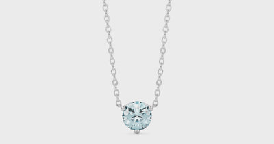 1/4 carat blue round brilliant mini diamond pendant in 10k white gold 360 video