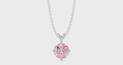 1 carat pink round brilliant finest diamond pendant in 18k white gold 360 video