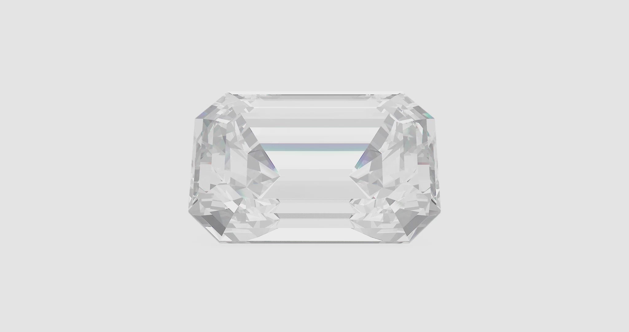 2 carat white Emerals cut lab-grown diamond 360 video